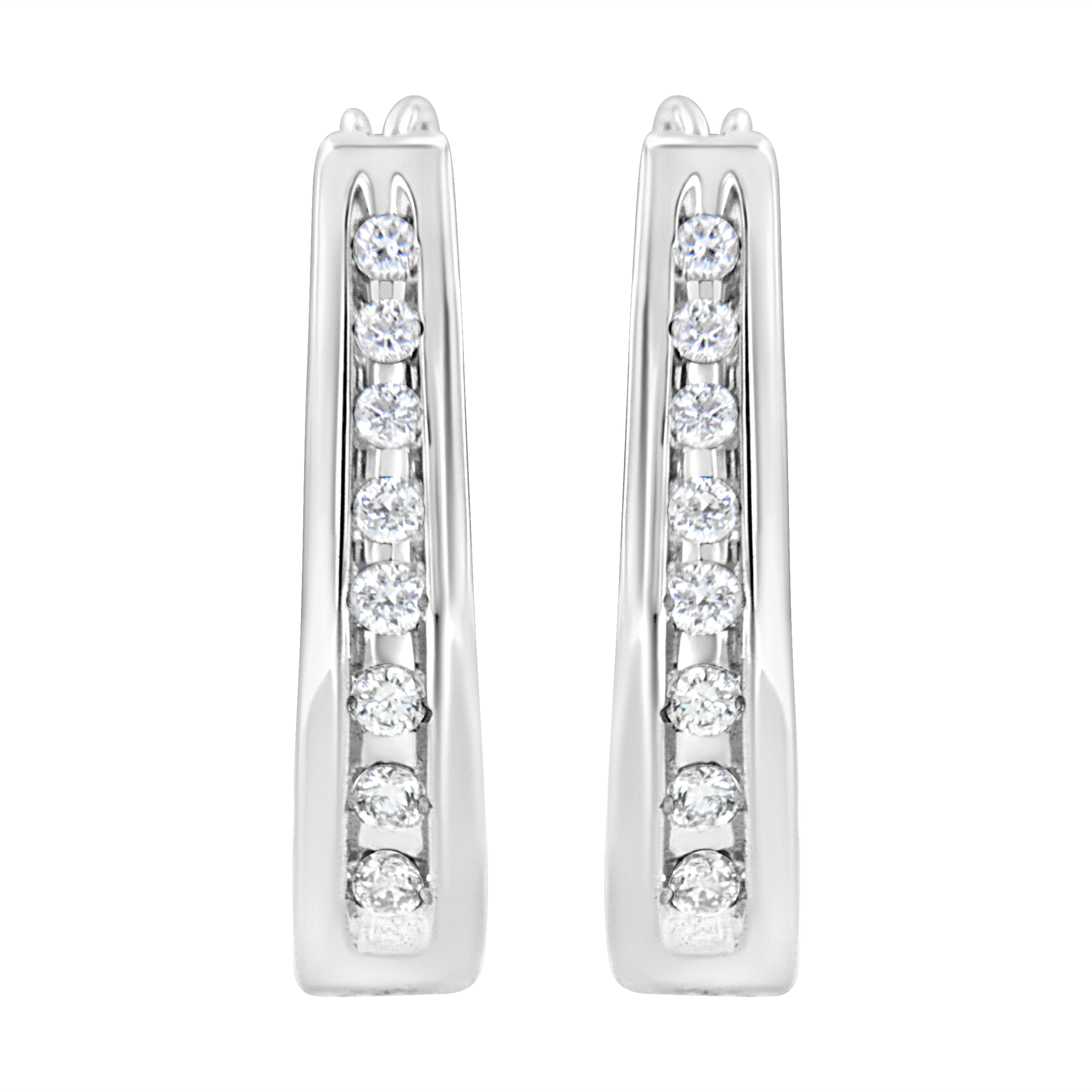 Haus of Brilliance .925 Sterling Silver 1/4 Cttw Lab Grown Diamond Hoop Earring (F-G Color, VS2-SI1 Clarity)