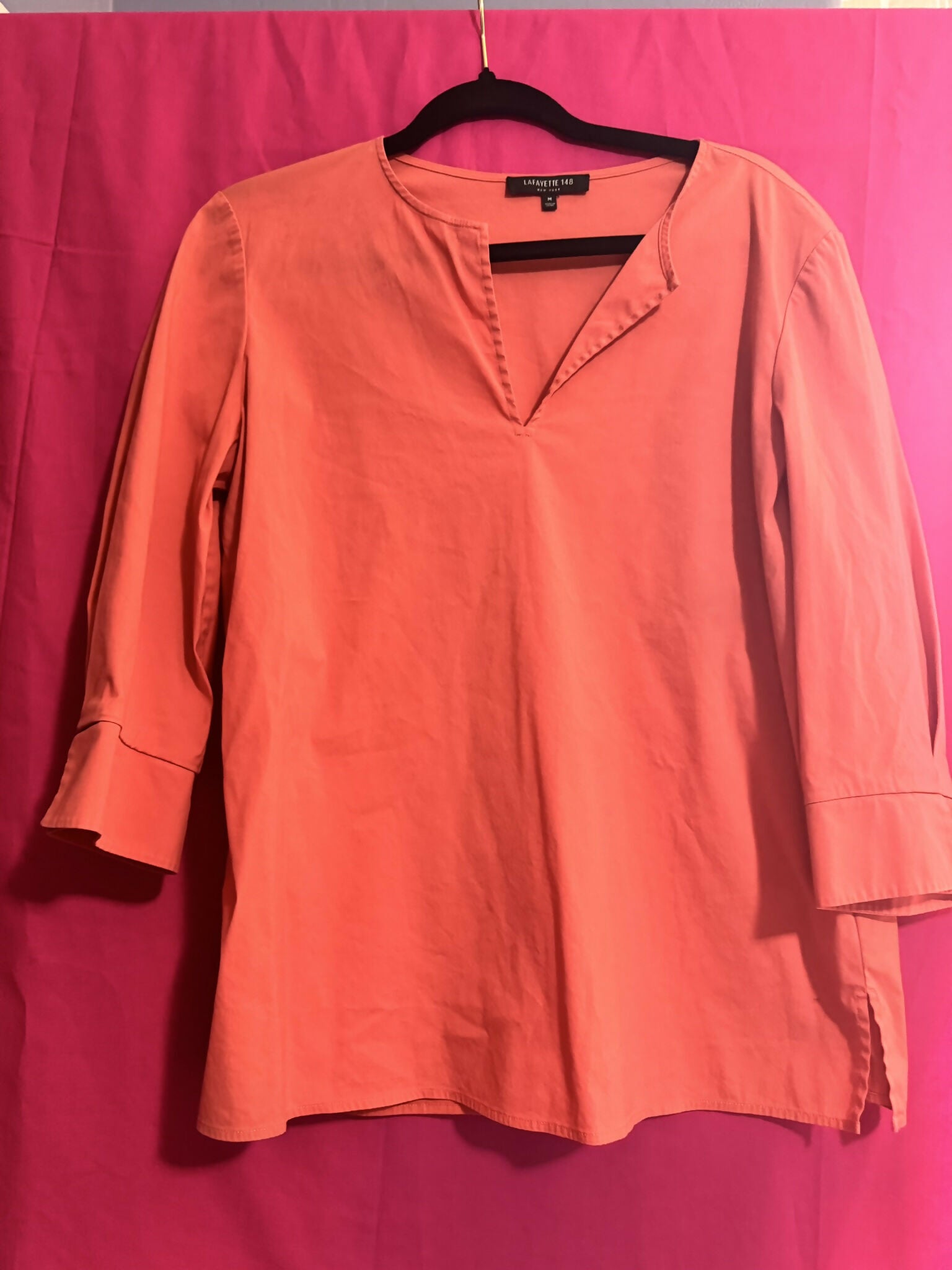 Lafayette 148 New York 3/4 Sleeve Whalen Blouse - /Pink - M