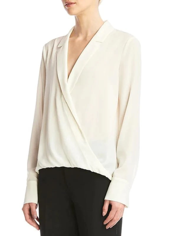 Bailey 44 Faux Wrap Long Sleeve Blouse - /White - M