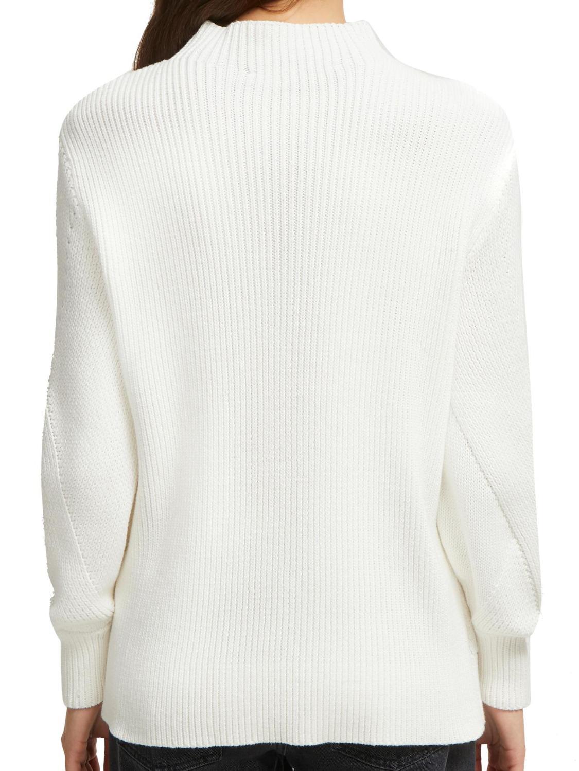 French Connection Mock Neck Blouson Sleeve Sweater - /White - S