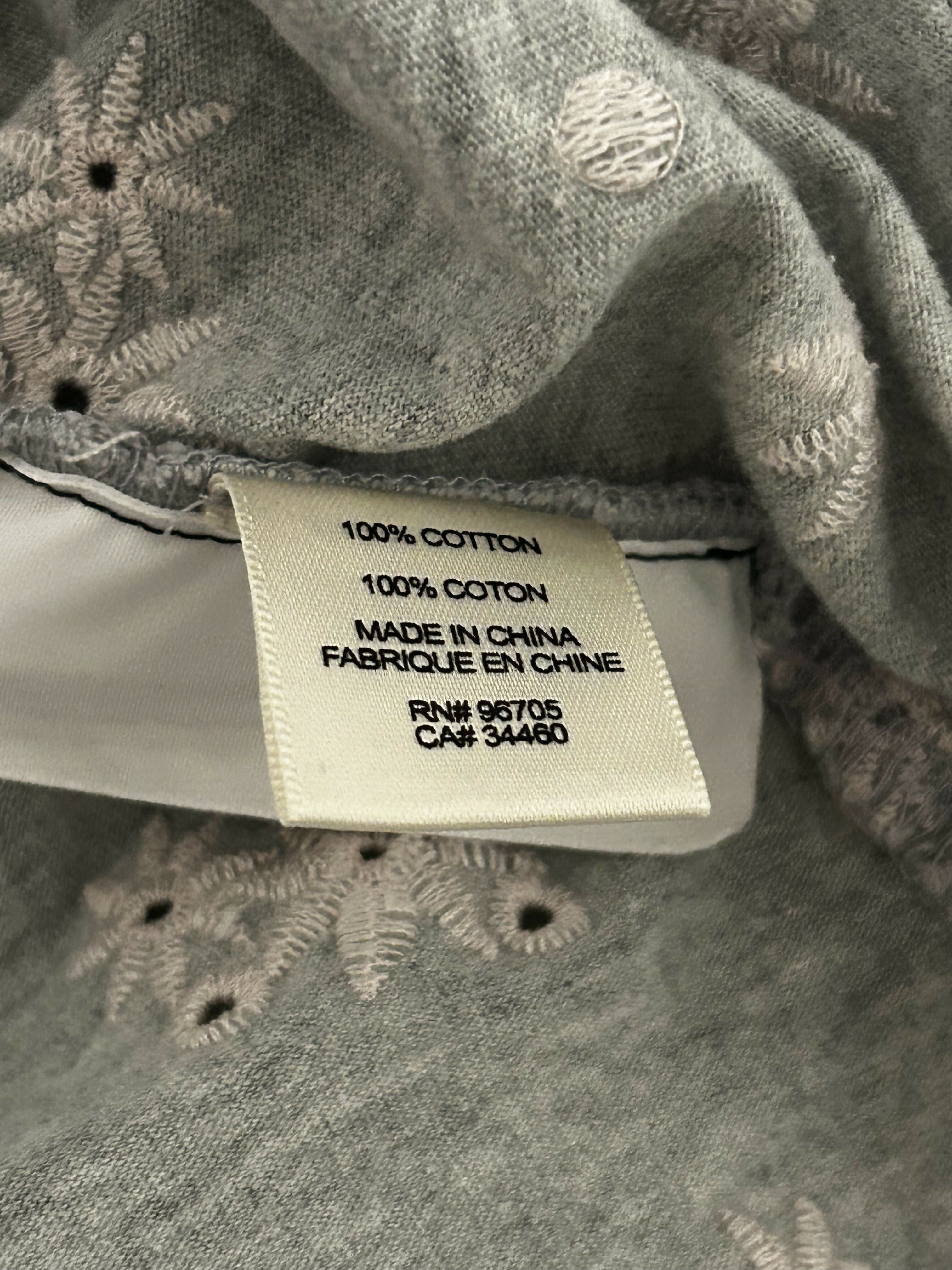 Rebecca Taylor Dree Embroidered T-Shirt - Floral - Gray Multi/Grey Melange - L