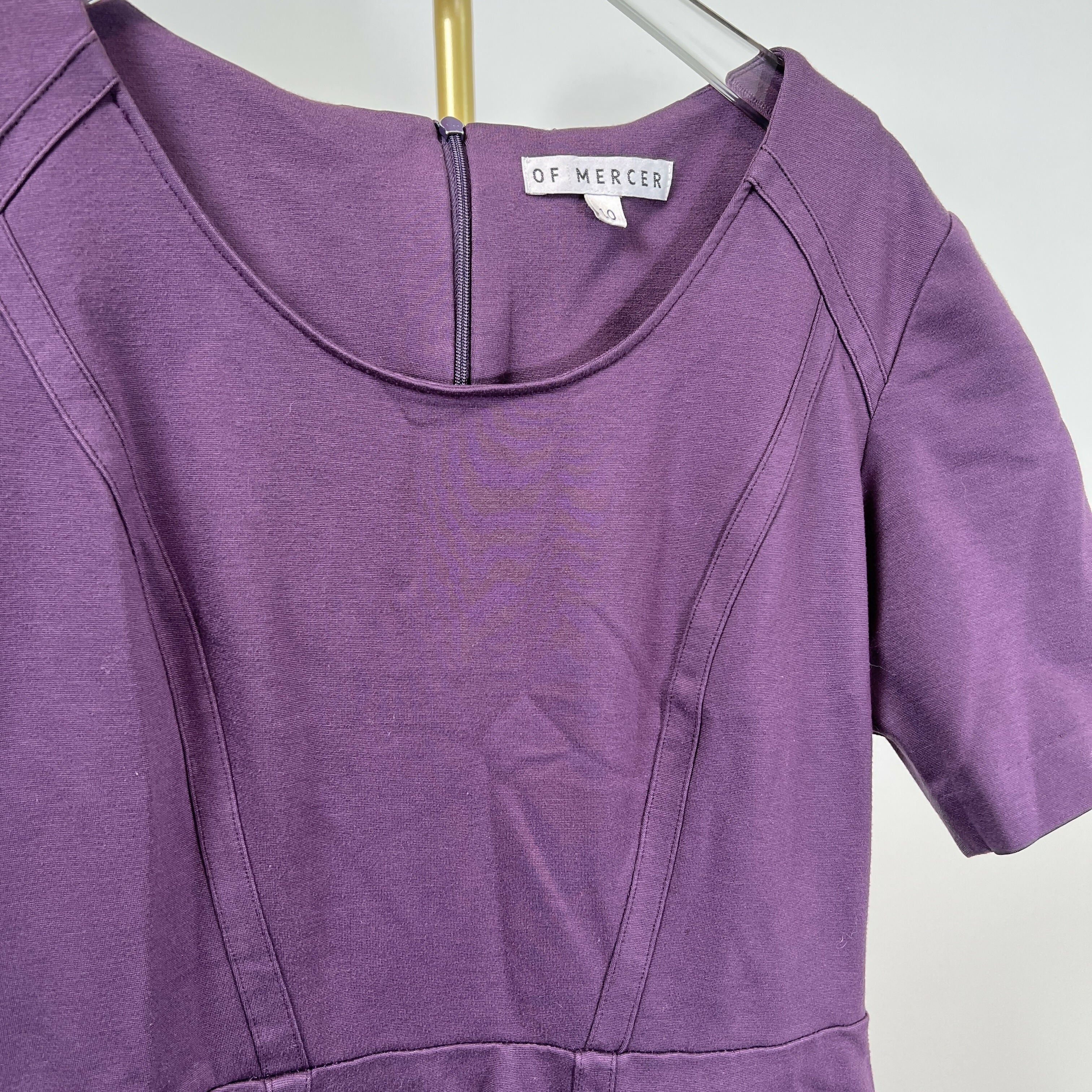Of Mercer Short Sleeve Fit & Flare Sullivan Dress - Purple/Size 10