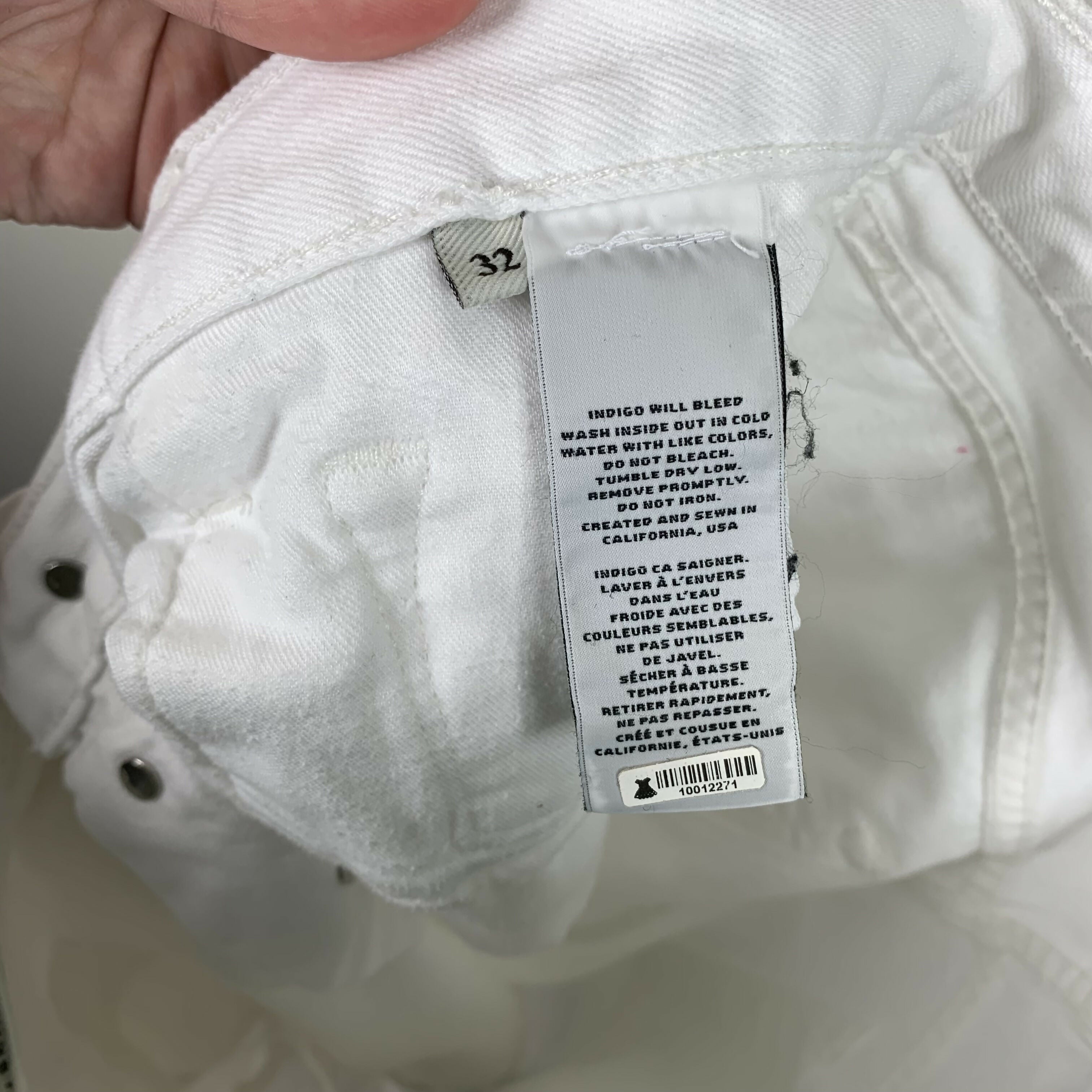 J Brand Upcycled Denim Jean Shorts - White - 32