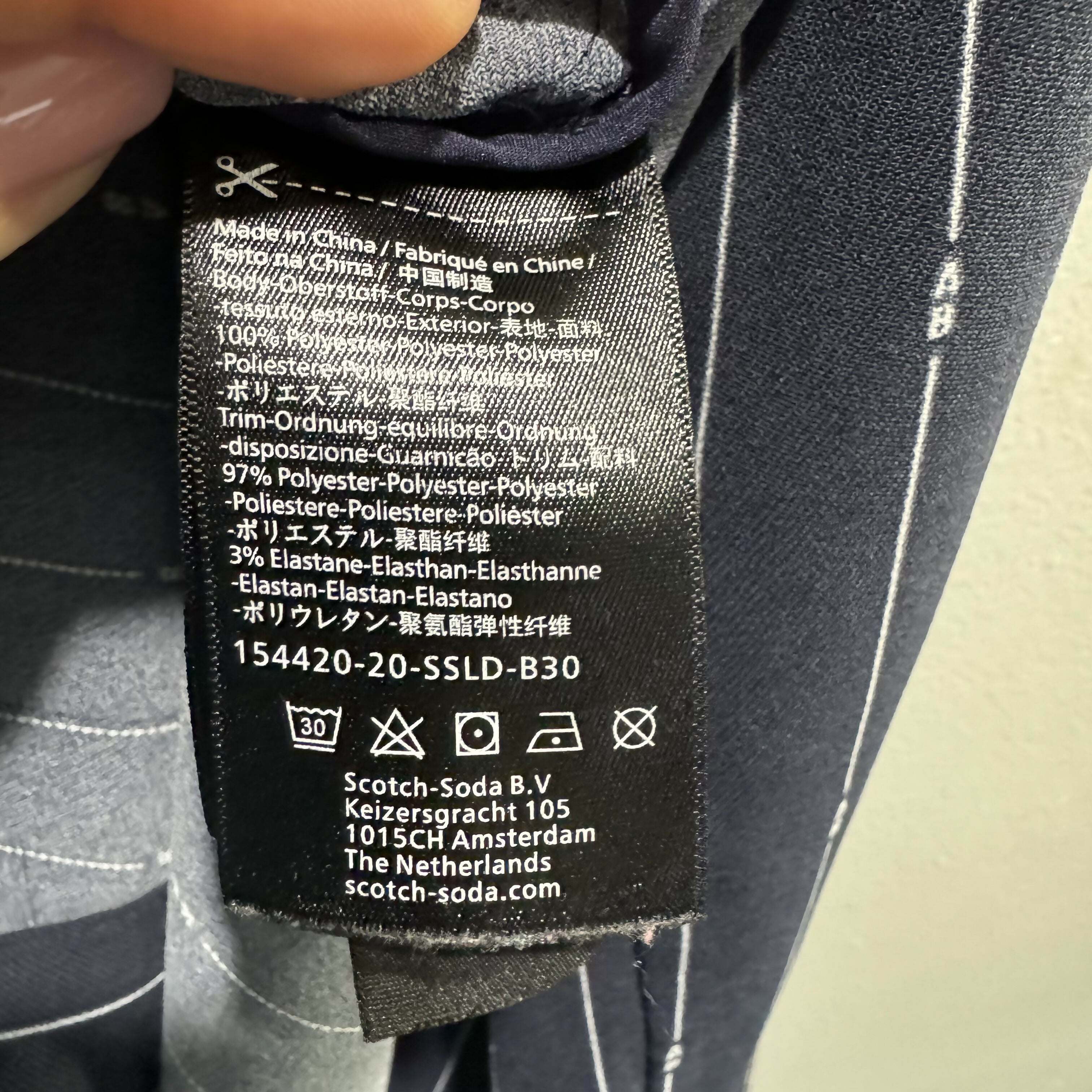 Scotch & Soda Lightweight Pinstripe Blazer - Stripes - Navy/Night - XL