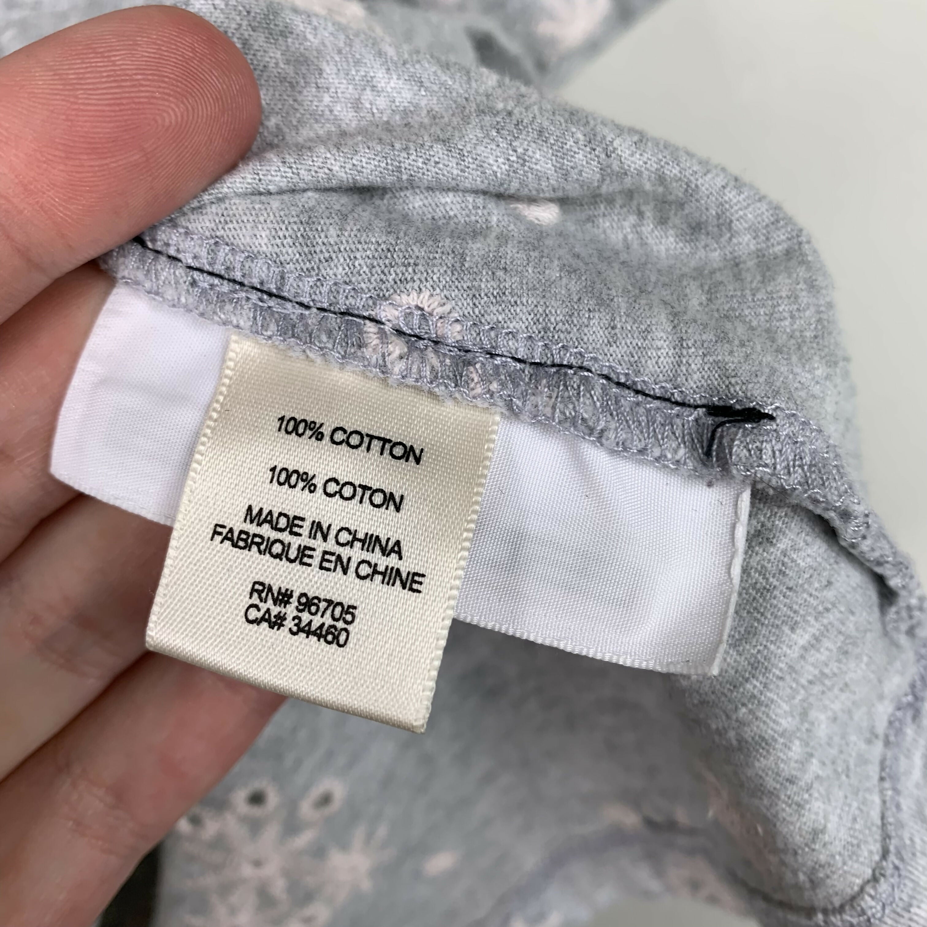 Rebecca Taylor Dree Embroidered T-Shirt - Floral - Gray Multi/Grey Melange - L