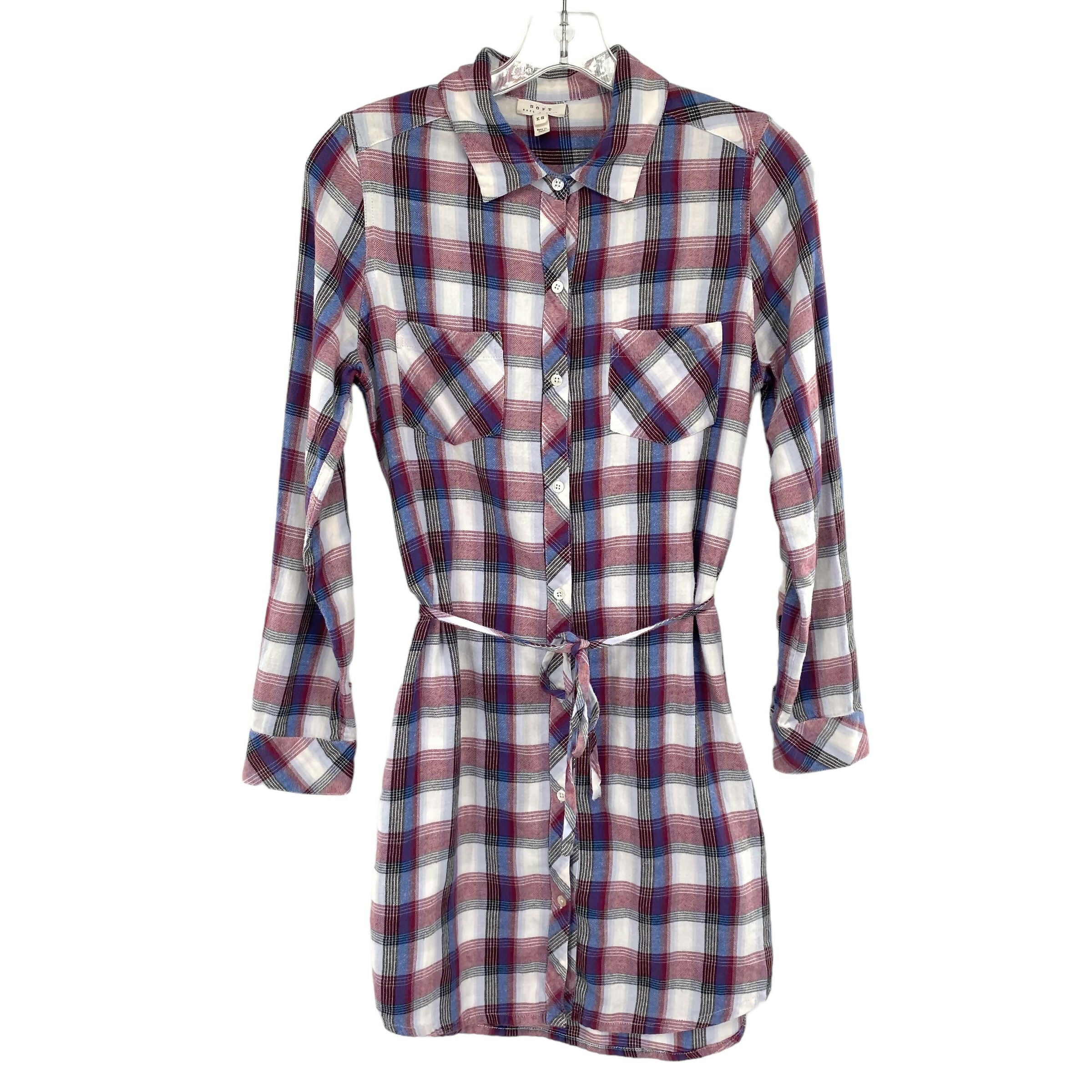 Soft Joie Plaid Carmina Shirtdress - Plaid - Multi/Red Multi - XS