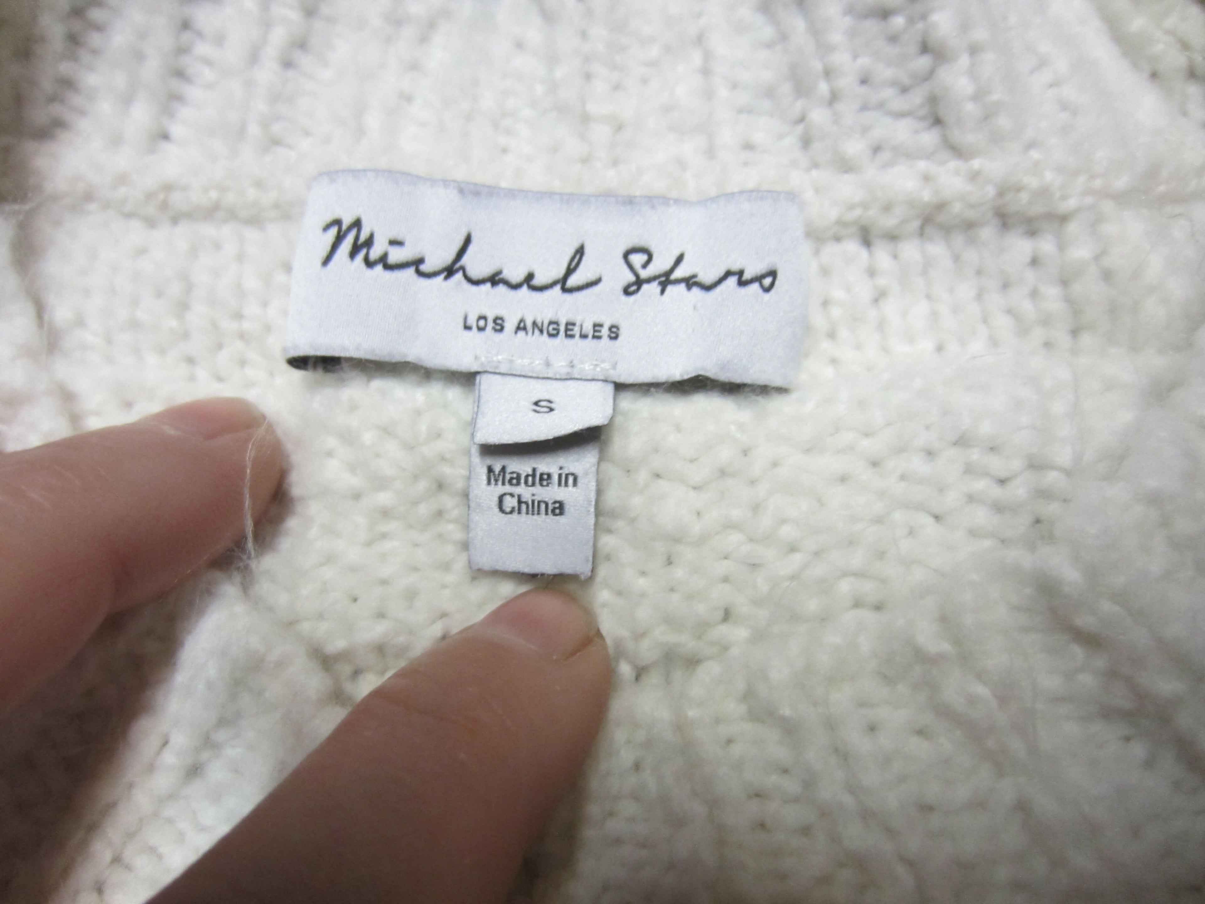 Michael Stars Louisa Cable Knit Pointelle Pullover Sweater - /Off White - S