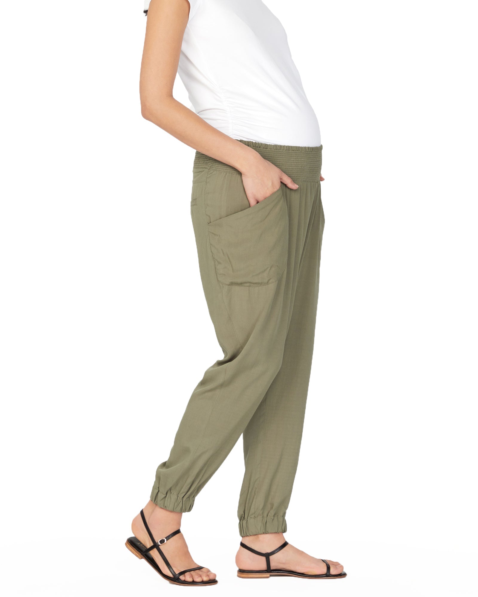 Soon Maternity Nala Relaxed Pants - /Green