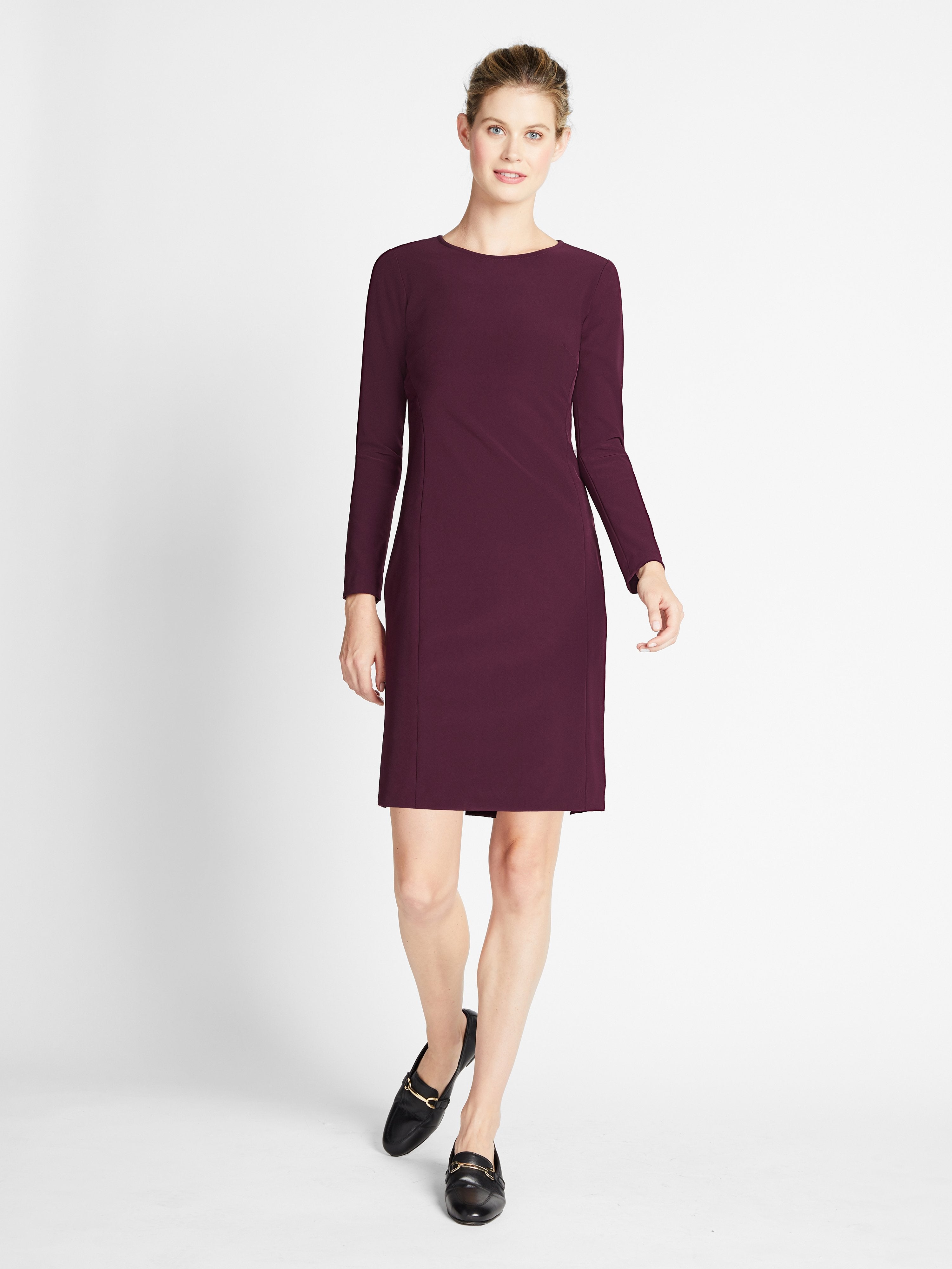 Of Mercer Long Sleeve Crew Neck A-line Dress