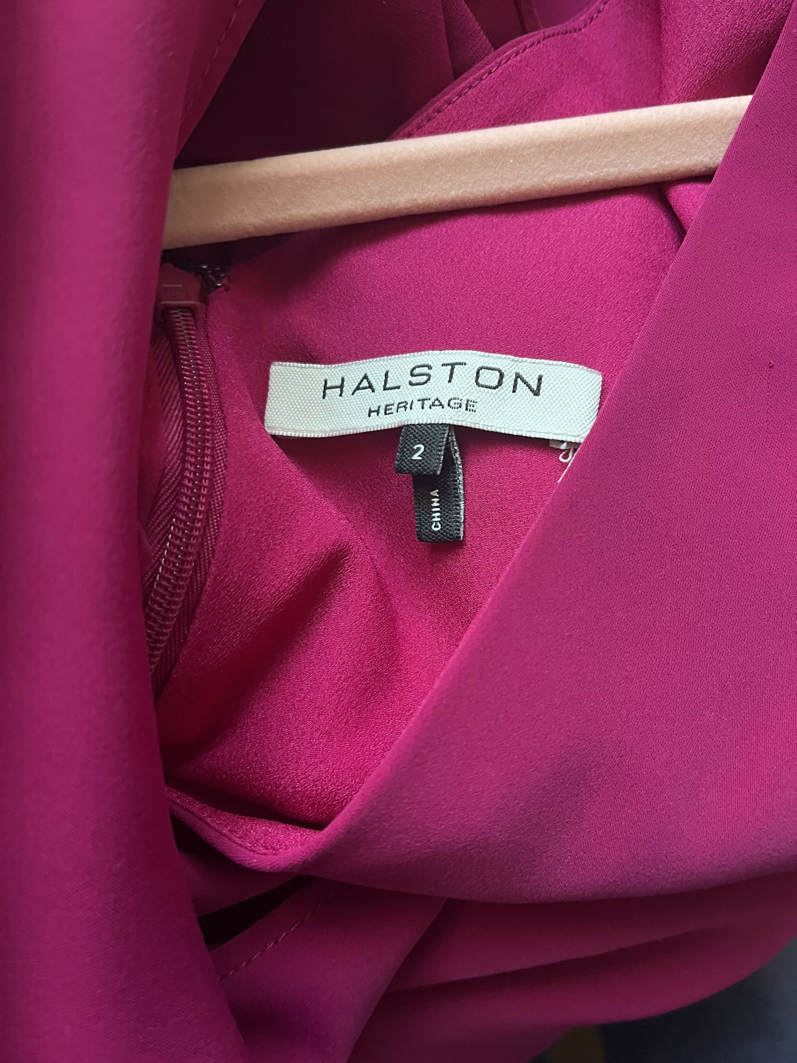 Halston Heritage Drop Waist Tiered Ruffle Gown - /Pink - 2