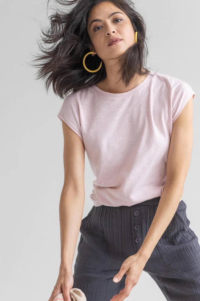 Lilla P Flame Modal Sleeveless Wedge Slit Neck in camellia