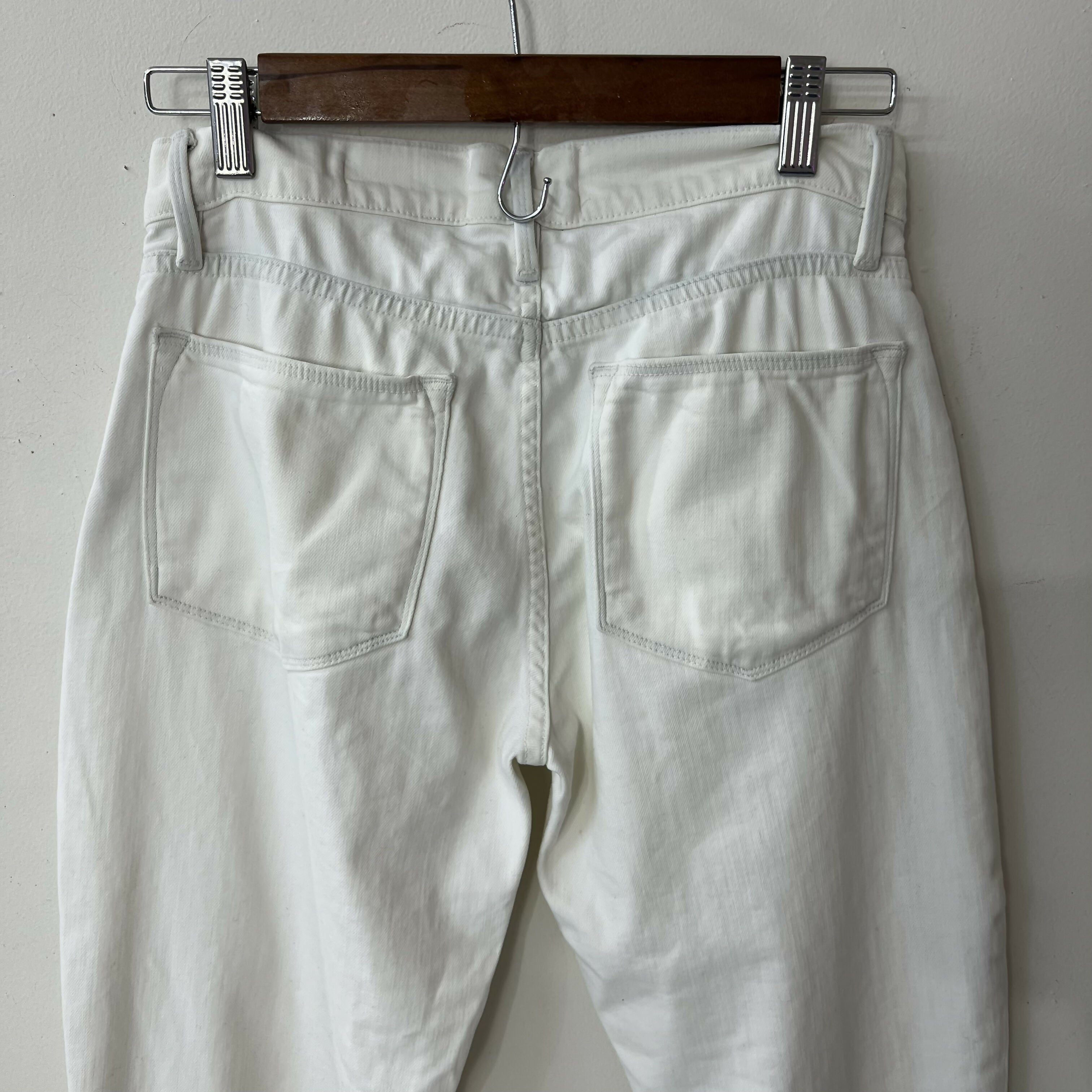 Frame La High Skinny Leg Jeans Dip Dye Blue White Sz 24 Waist