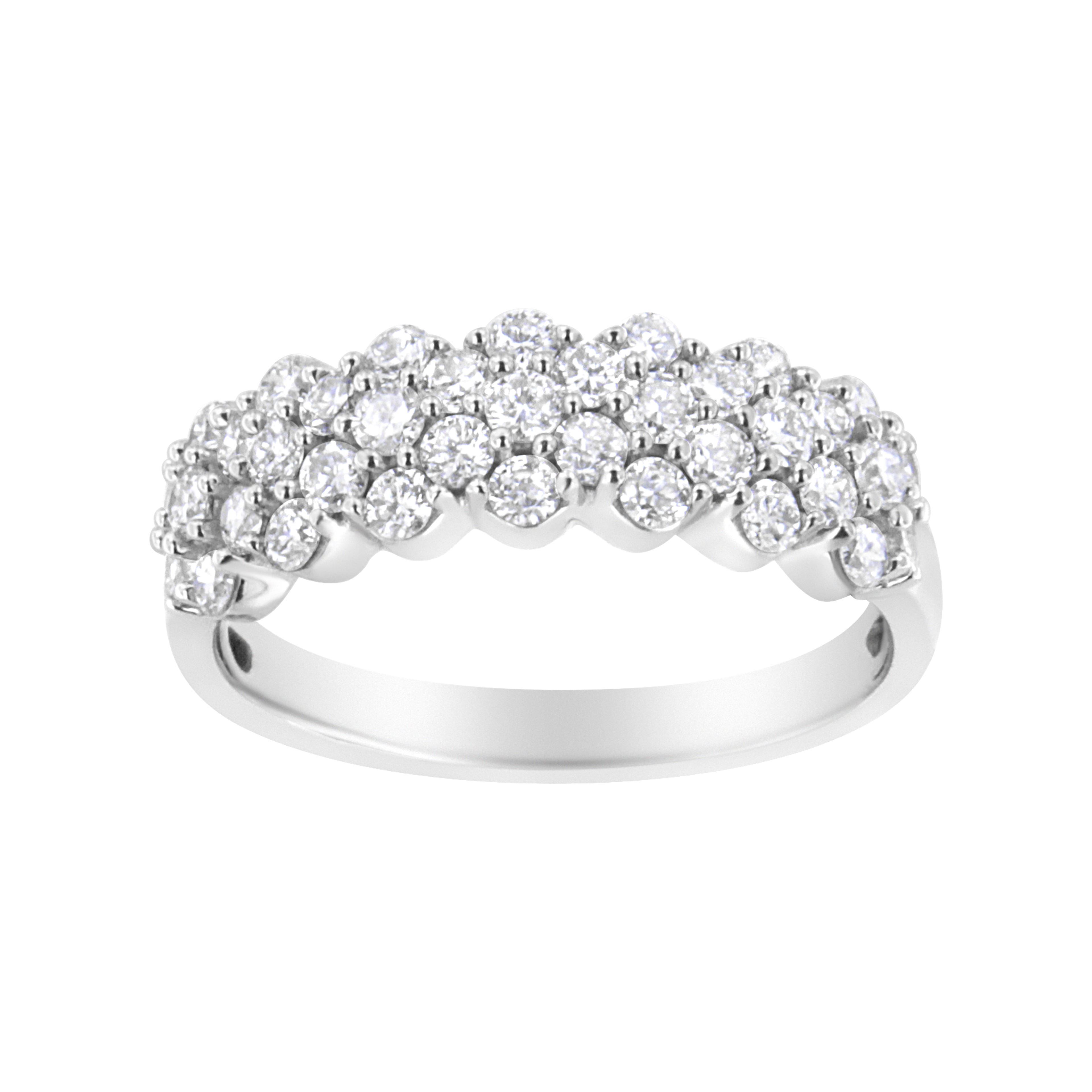 Haus of Brilliance .925 Sterling Silver 1 cttw Lab Grown Diamond Cluster Band Ring (F-G Color, VS2-SI1 Clarity)