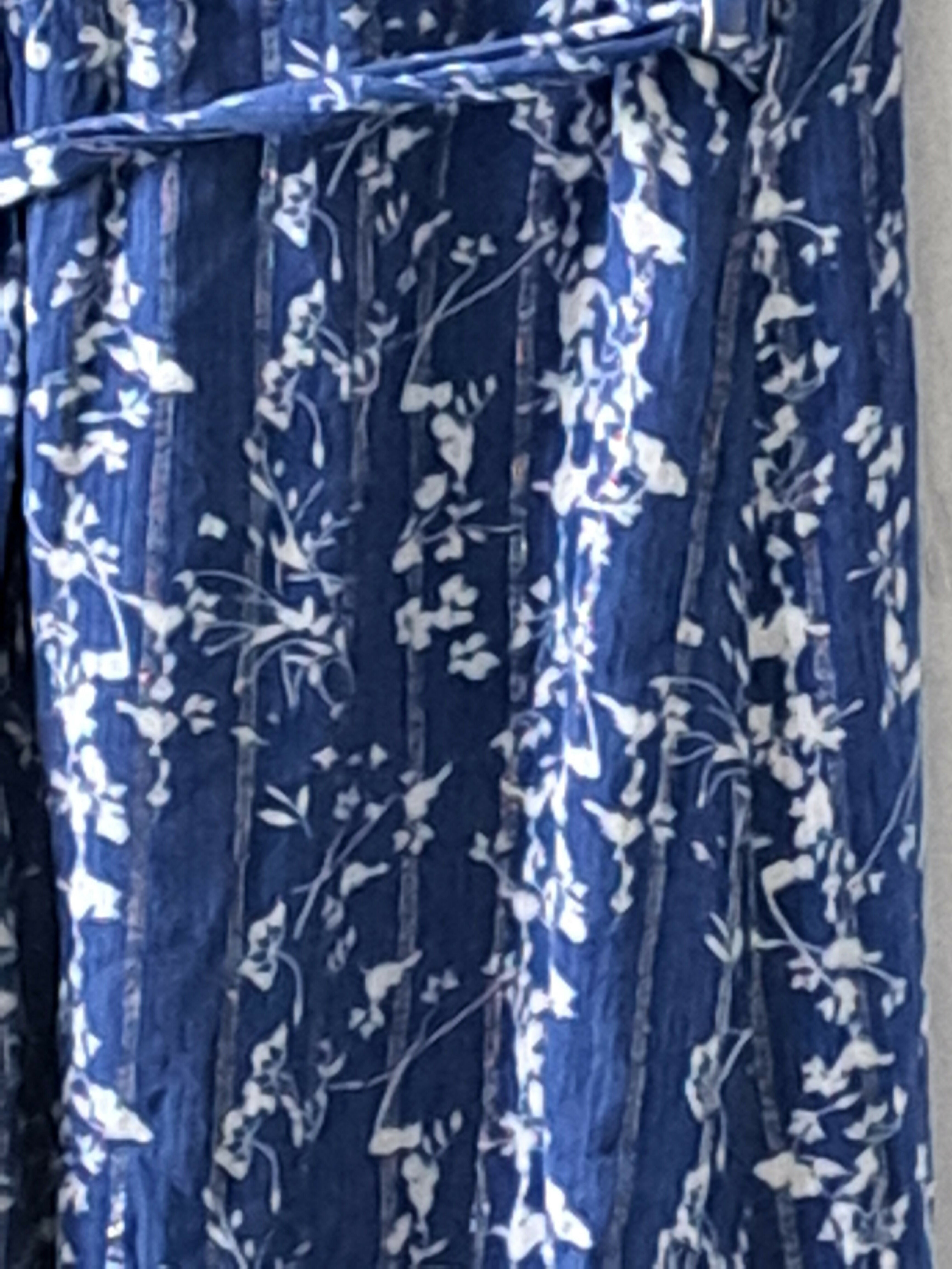 ba&sh 3/4 Sleeve V-Neck Printed Midi Wrap Dress - Floral - Blue Multi/BLEUET - M