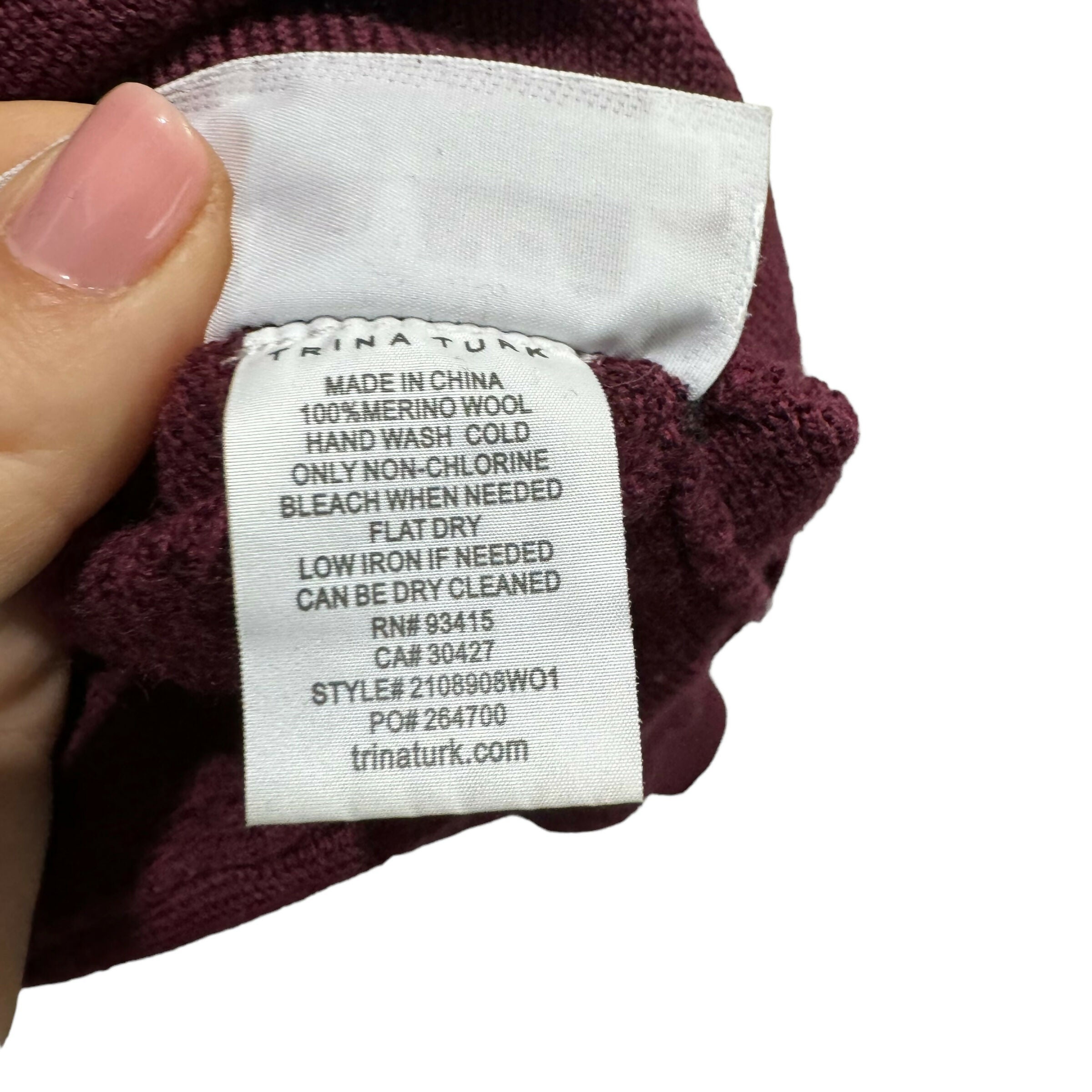 Trina Turk Halima Relaxed Wool Sweater - /Red - S