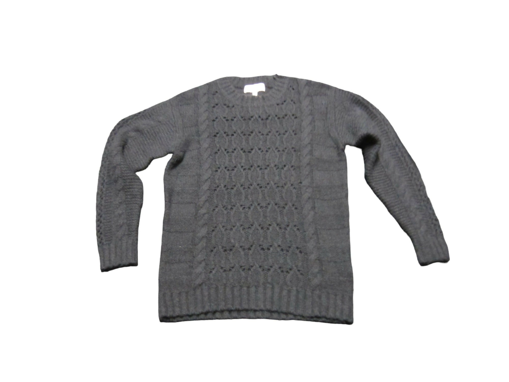 Michael Stars Louisa Cable Knit Pointelle Pullover Sweater - Black - XS