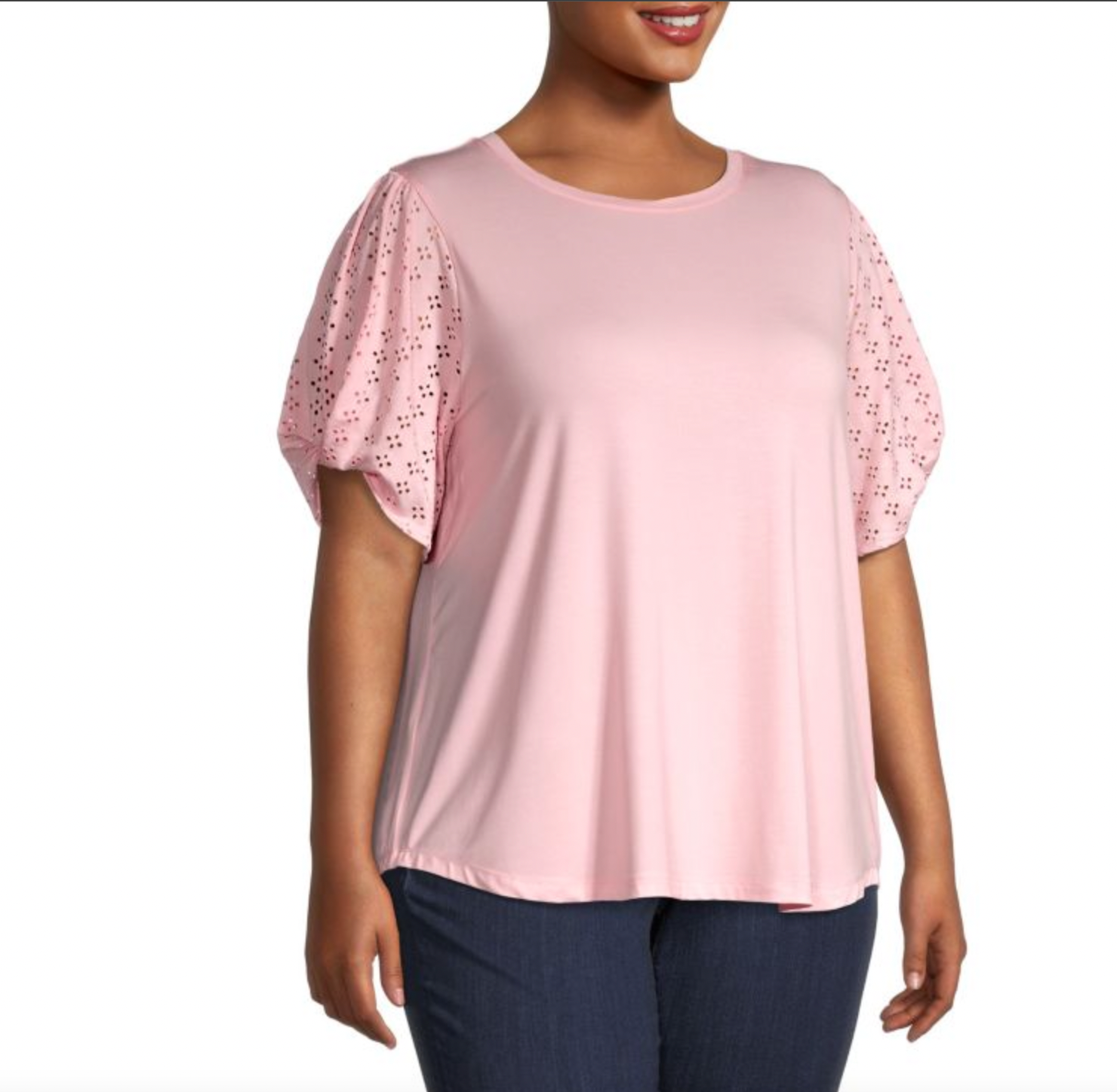 COOPER & ELLA Plus Eyelet-Sleeves Top