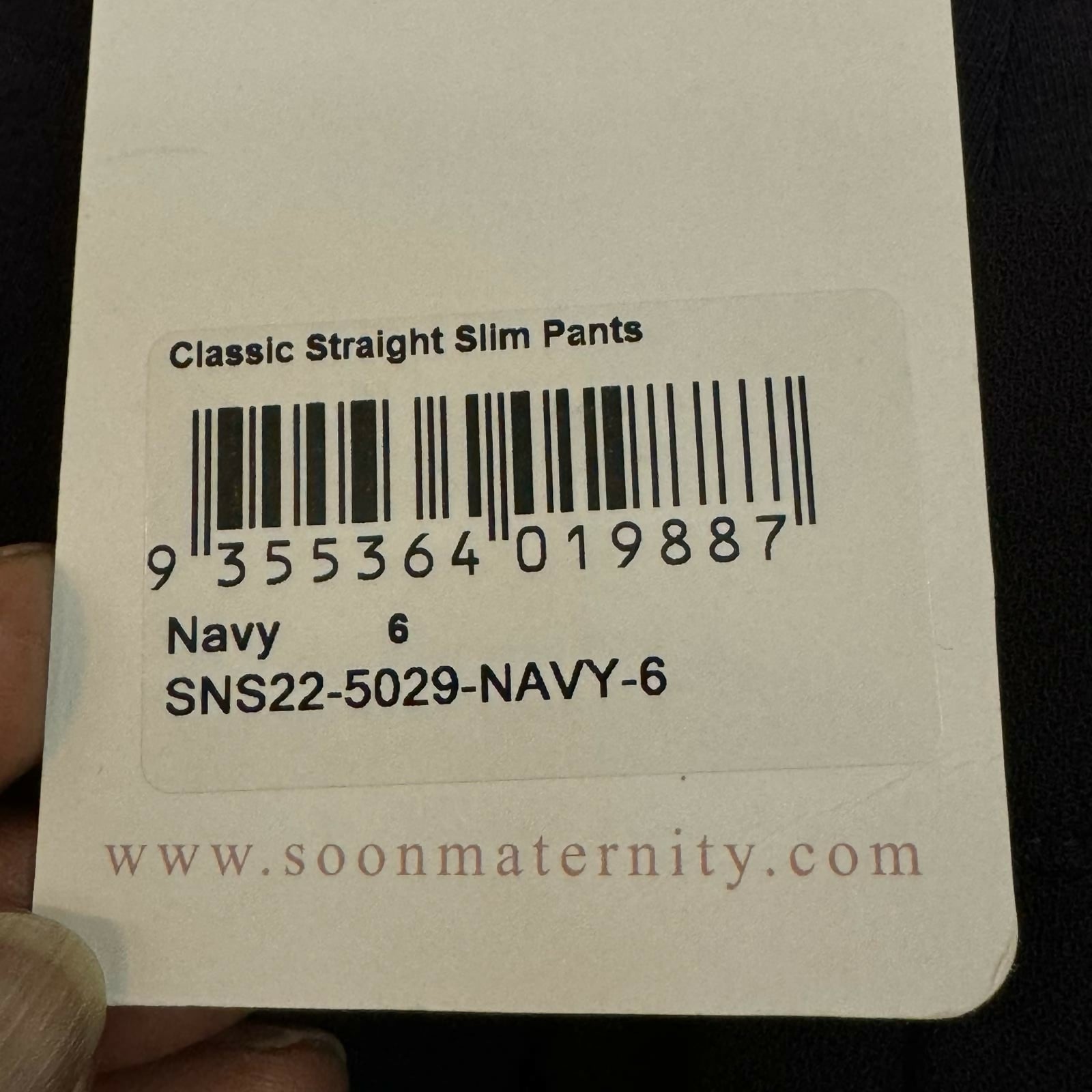 Soon Maternity Classic Straight Leg Maternity Pants - Navy - 6M NWT