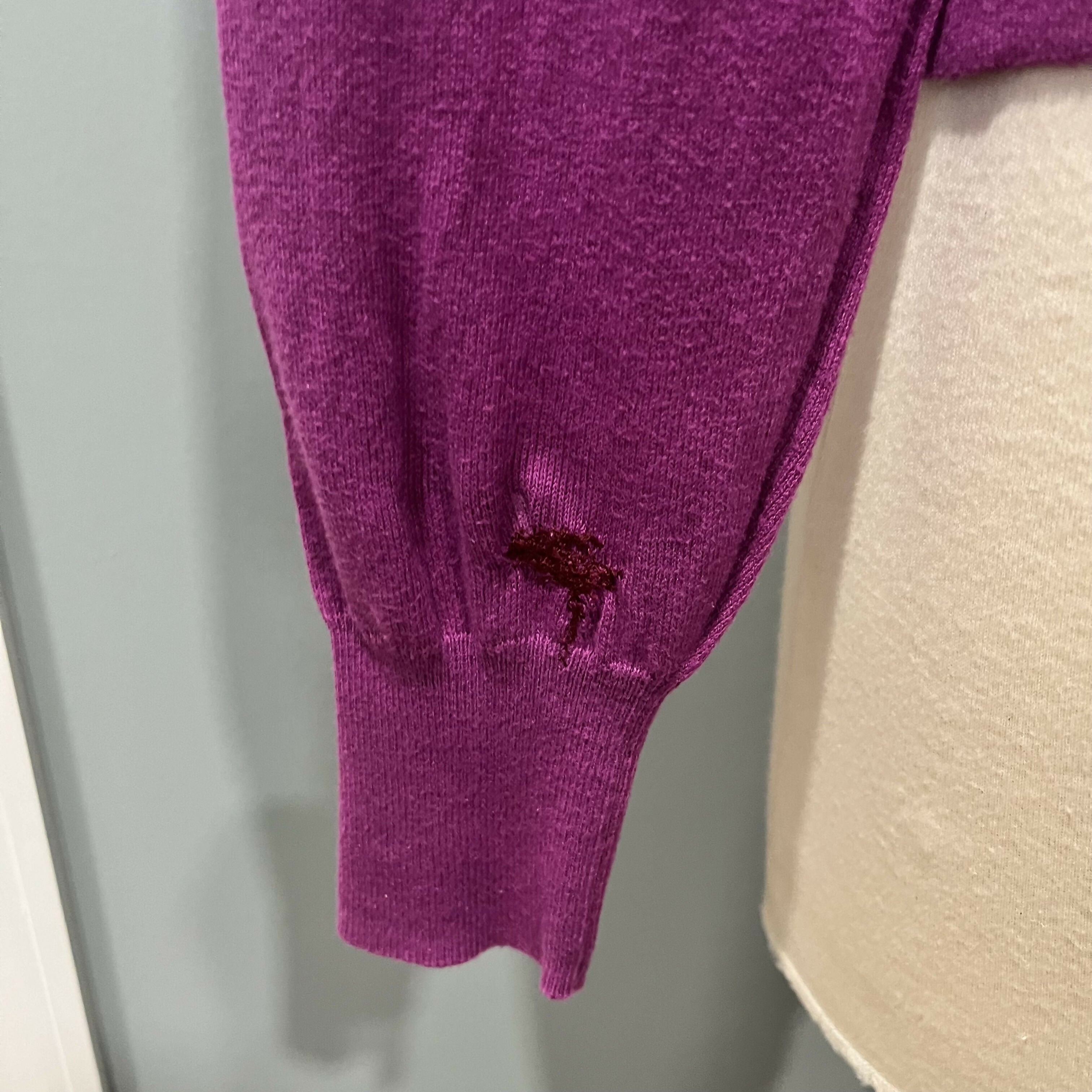 Lilla P Easy Striped Crewneck Sweater - Stripes - Multi/Orchid Multi - S