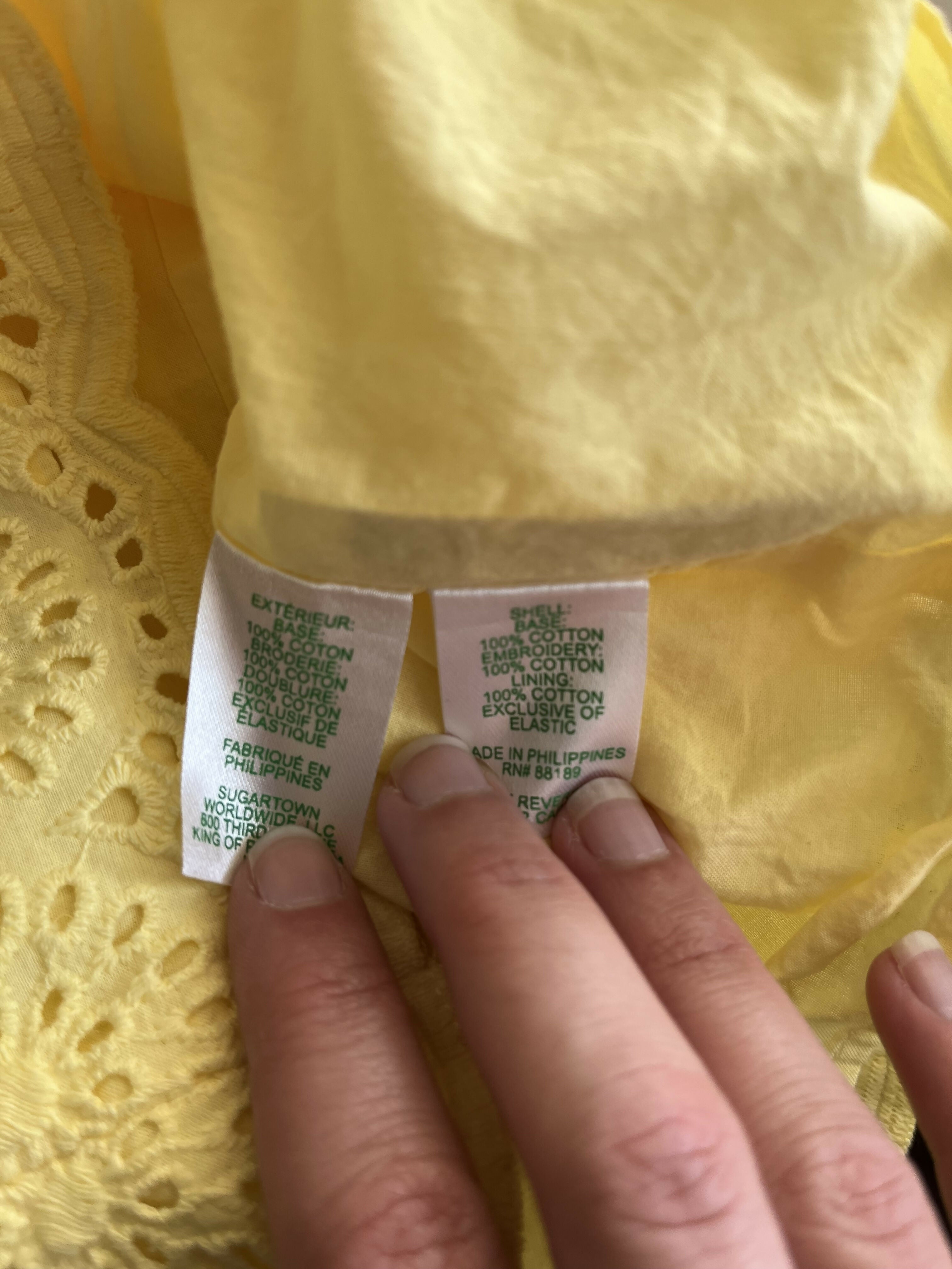 Lilly Pulitzer Ryann Sheath Sleeveless Cotton Dress Eyelet Yellow Creme Fraiche NO BELT size 2