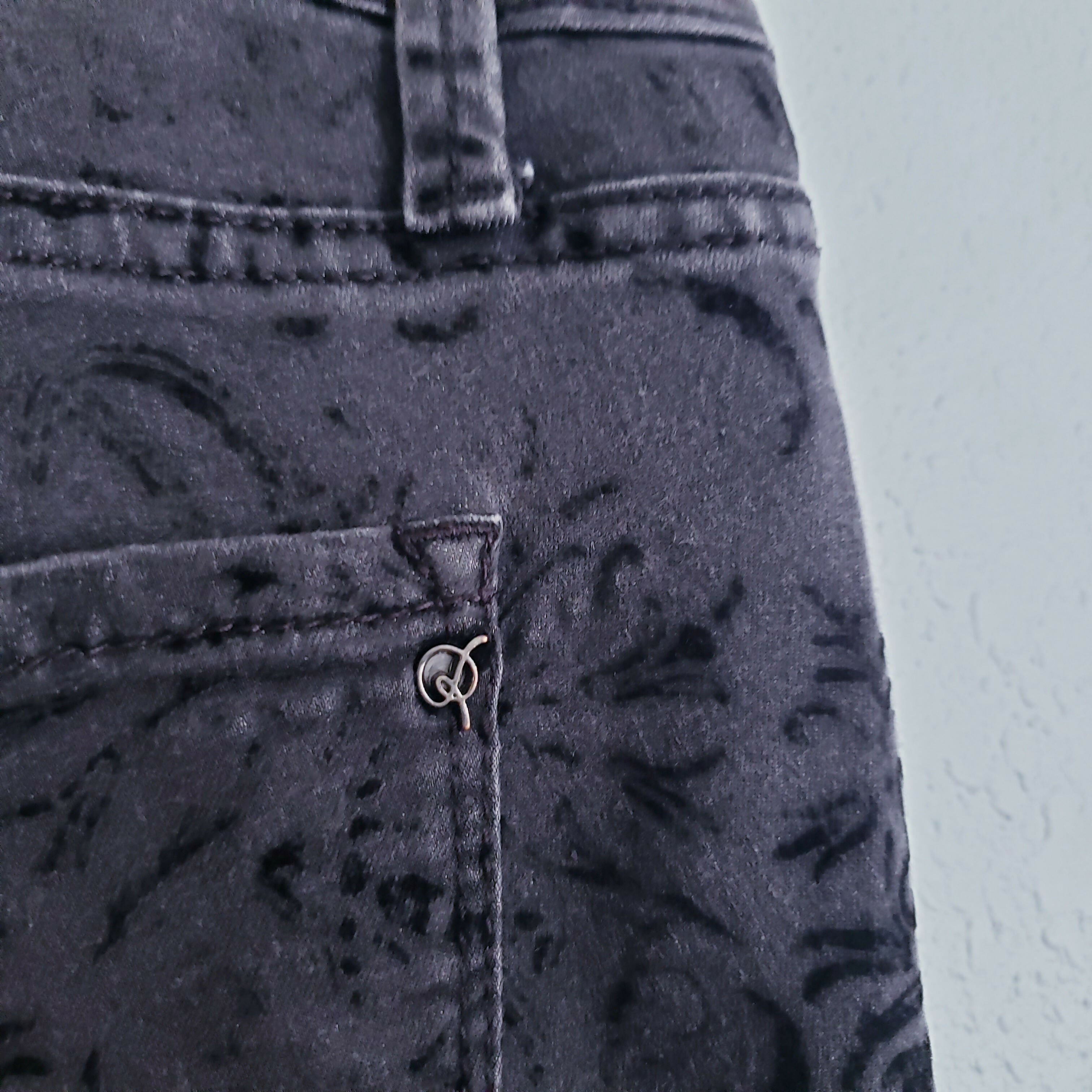 Rachel Rachel Roy Velvet Brocade Textured Skinny Jeans - Floral - Black - 27