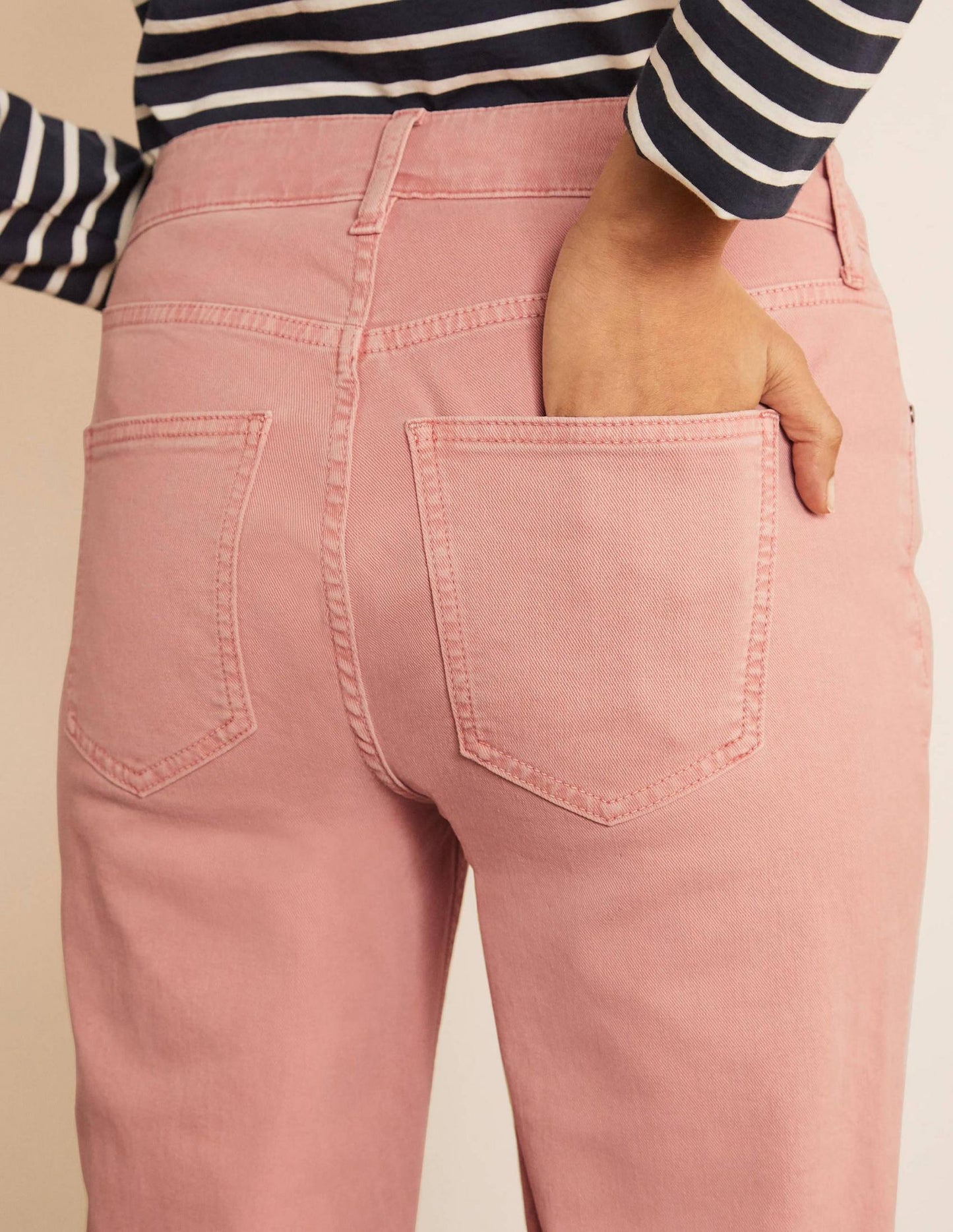 Boden Mid Rise Button Front Girlfriend Jeans - /Pink - 12