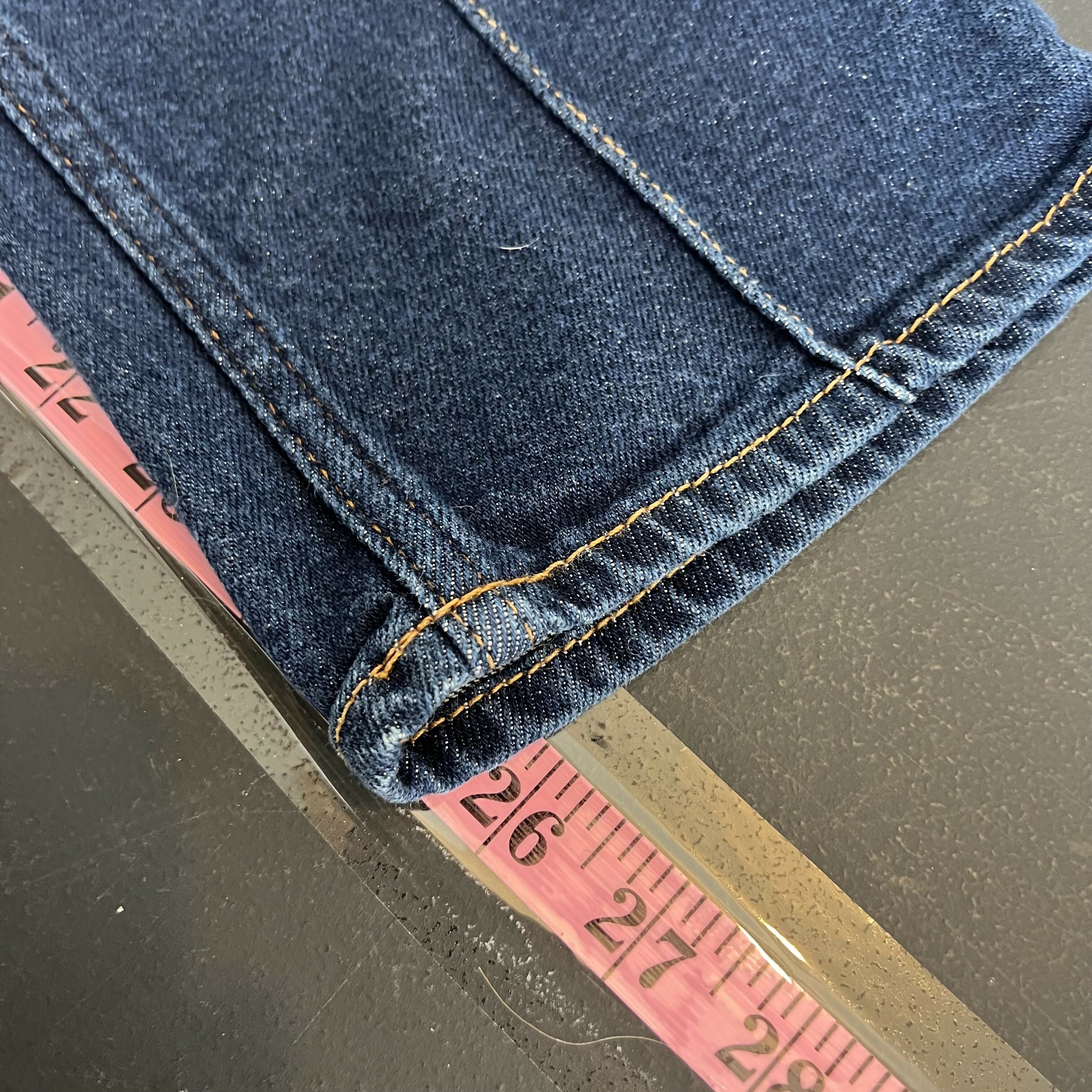 Sandro High Waist Jeans Dark Wash Reverse Seam Cropped Ankle Sz 24