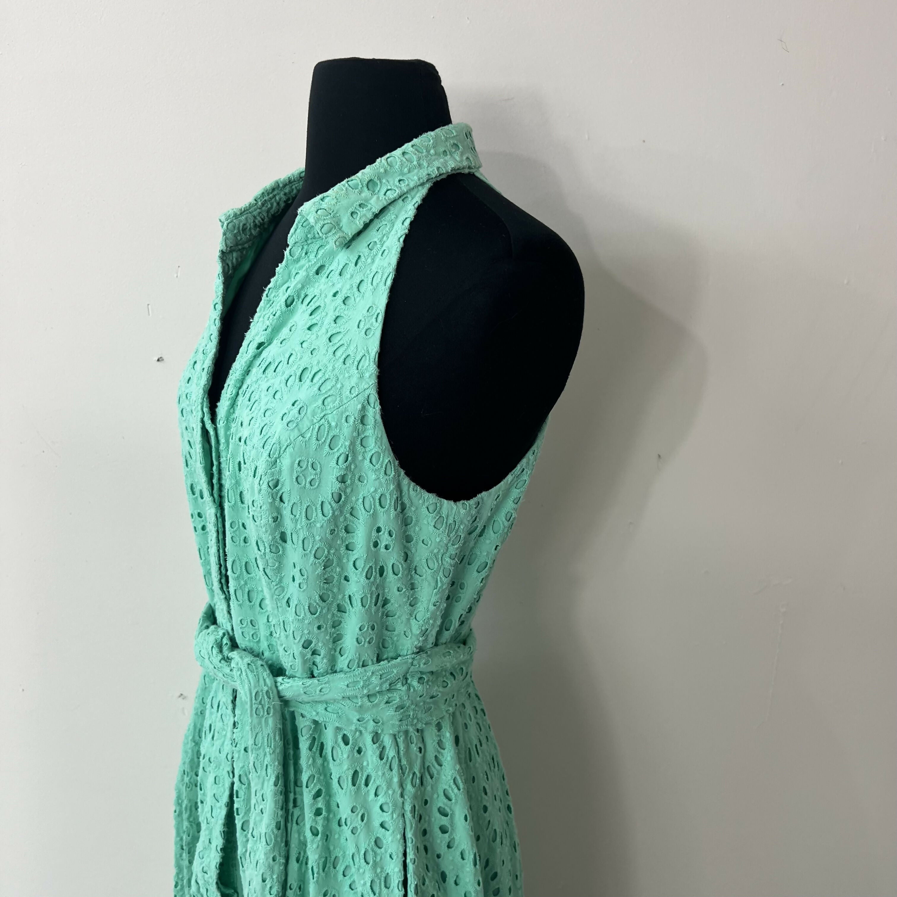 Lilly Pulitzer Chrisella Eyelet Midi Shirt Dress - Floral - Green/Gustavia Green Beach Paradise Eyelet - 10