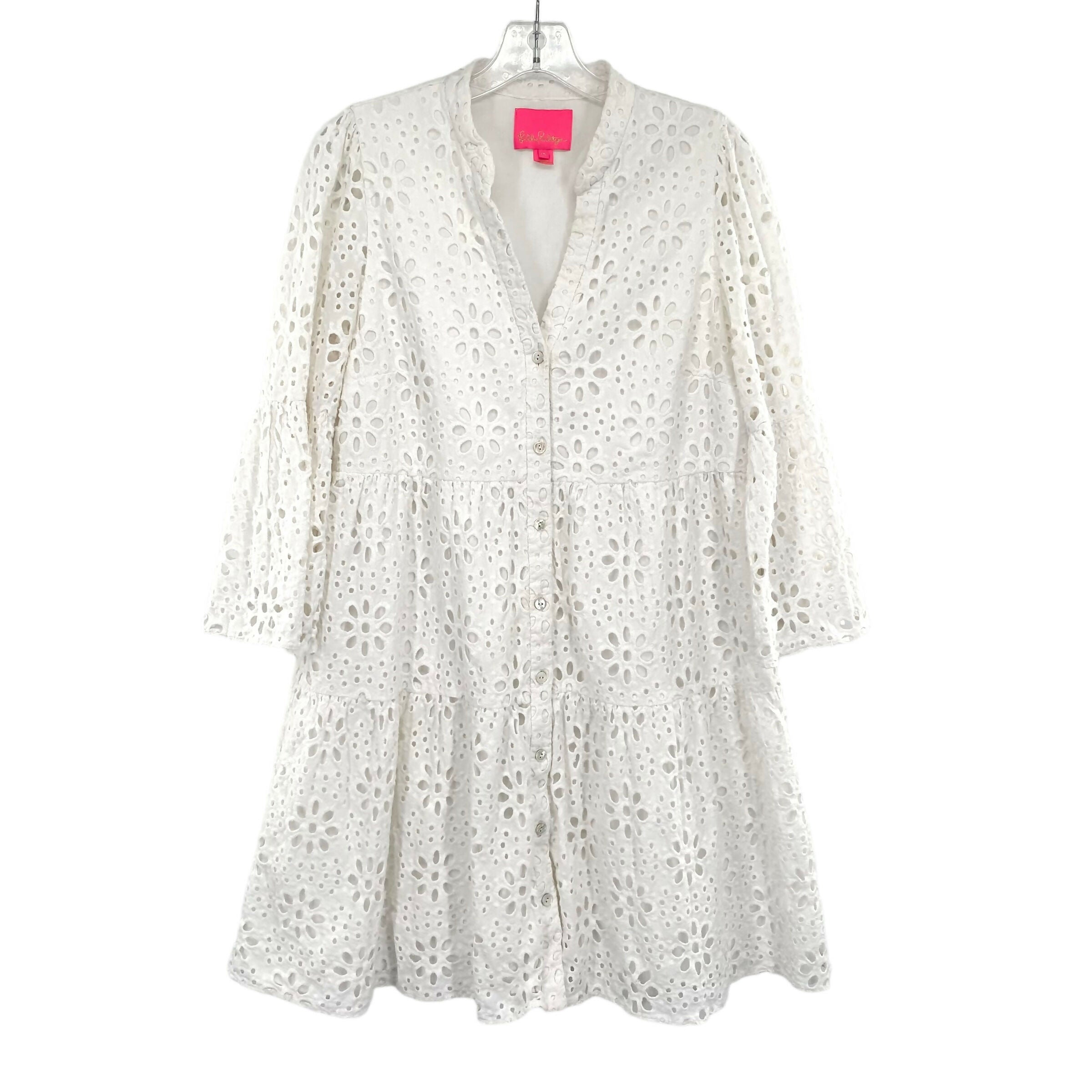 Lilly Pulitzer Hazelanne Eyelet Tiered Dress - /White - 12
