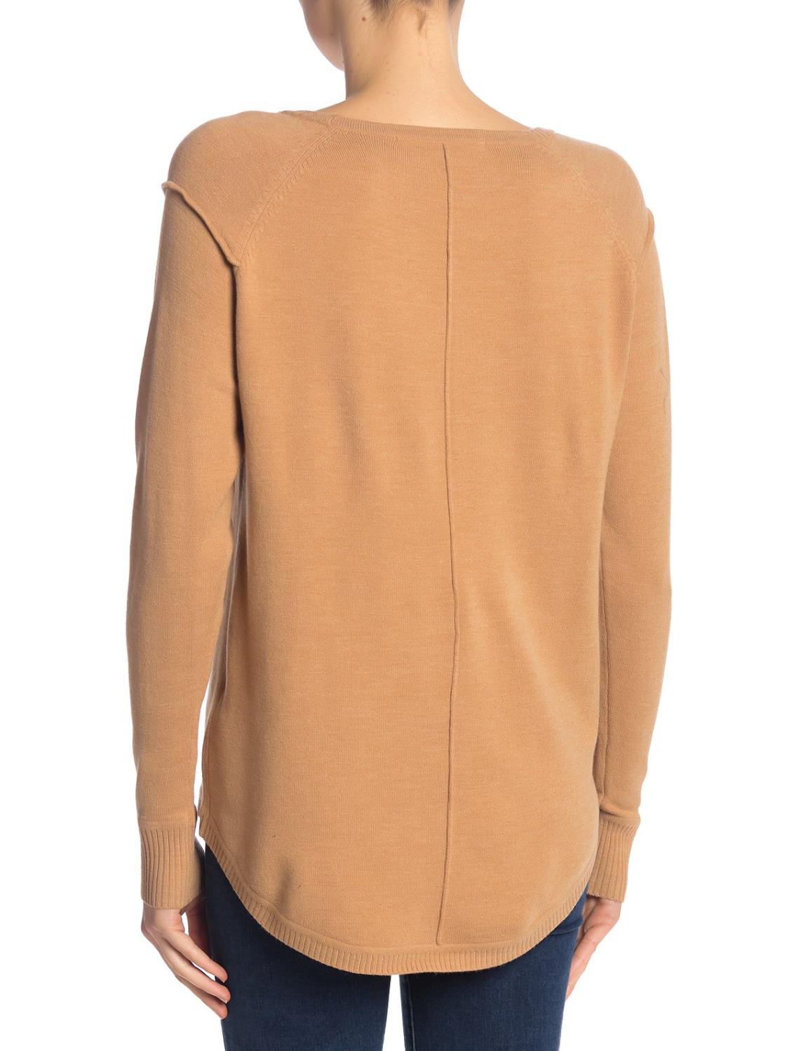 French Connection Long Sleeve Front Seam Sweater - Brown - L