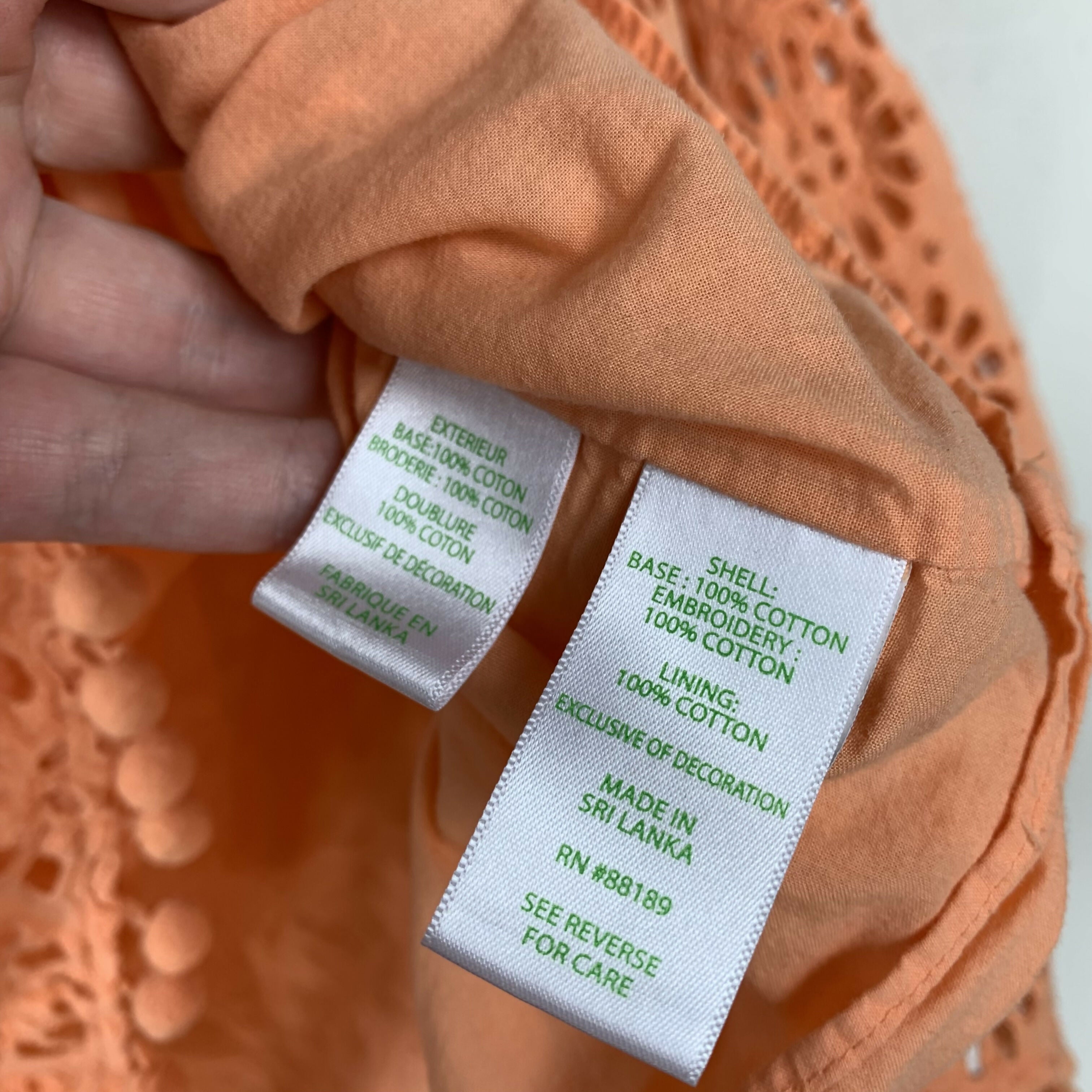 Lilly Pulitzer 3/4 Sleeve Bekah Eyelet Top - Eyelet - Orange/Cantaloupe Oversized Pinwheel Eyelet - XL