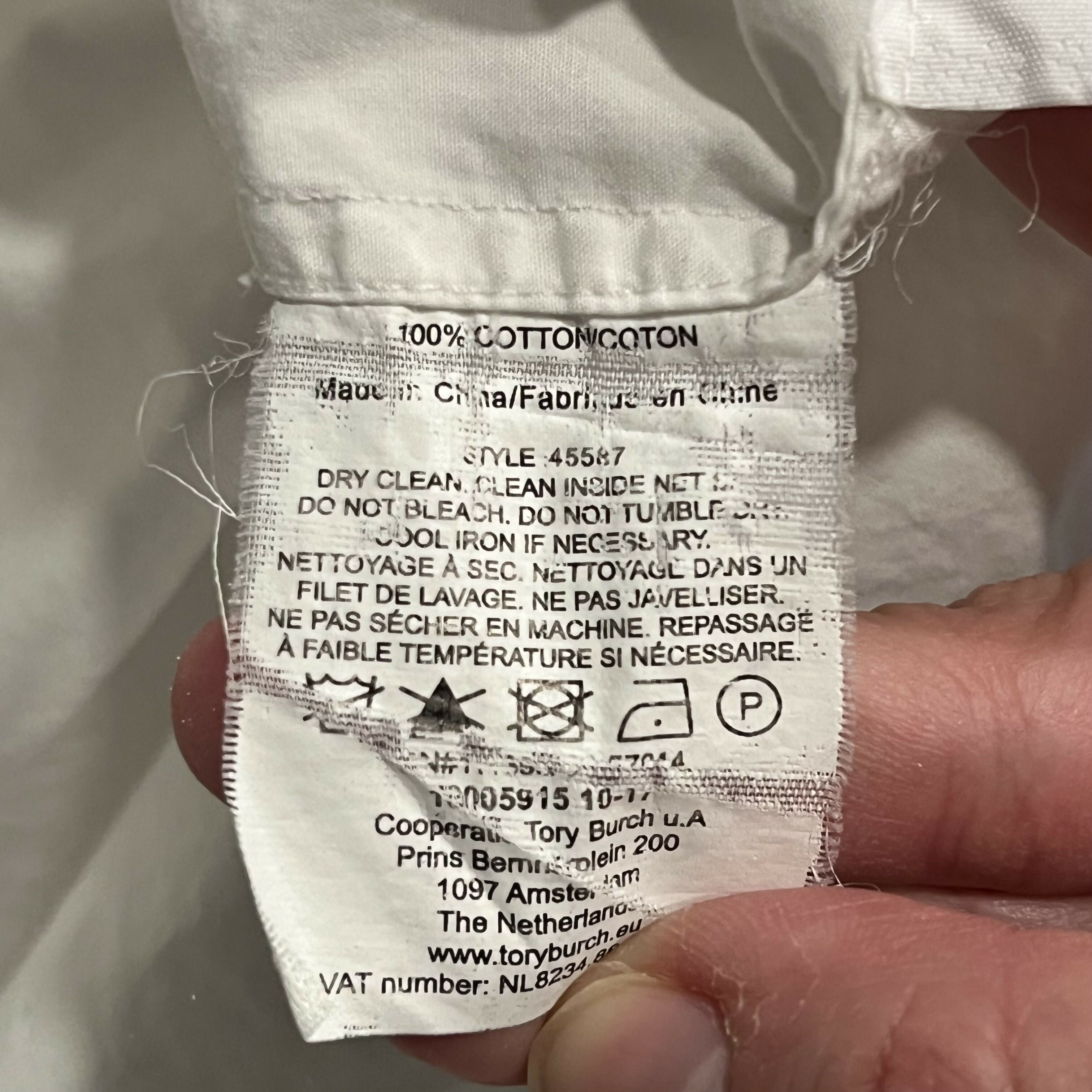 Tory Burch Allison Chest Pockets Button-Down Cotton Shirt - White - 4