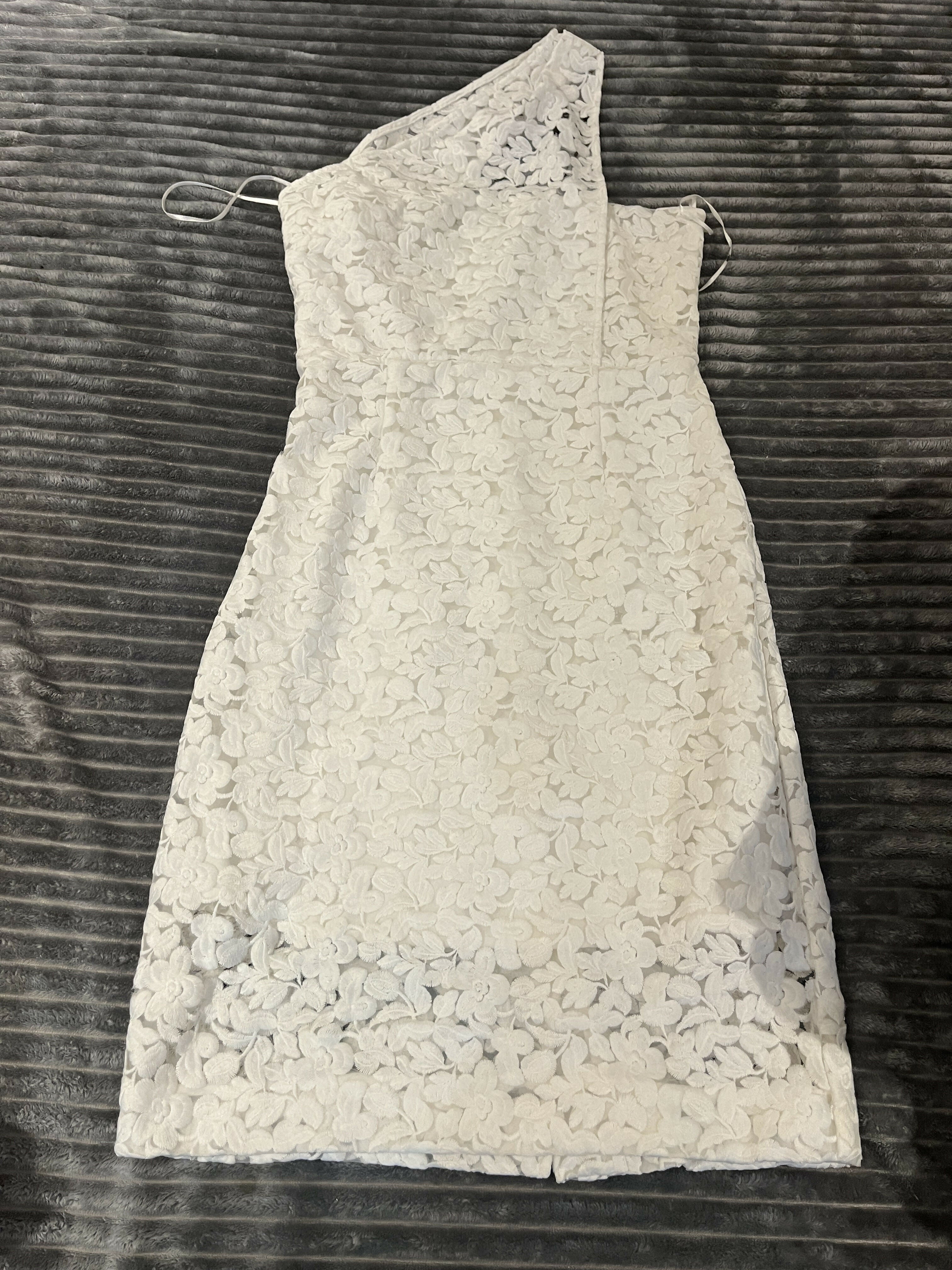 Reiss Sophia-One Shoulder Dress - White - 6