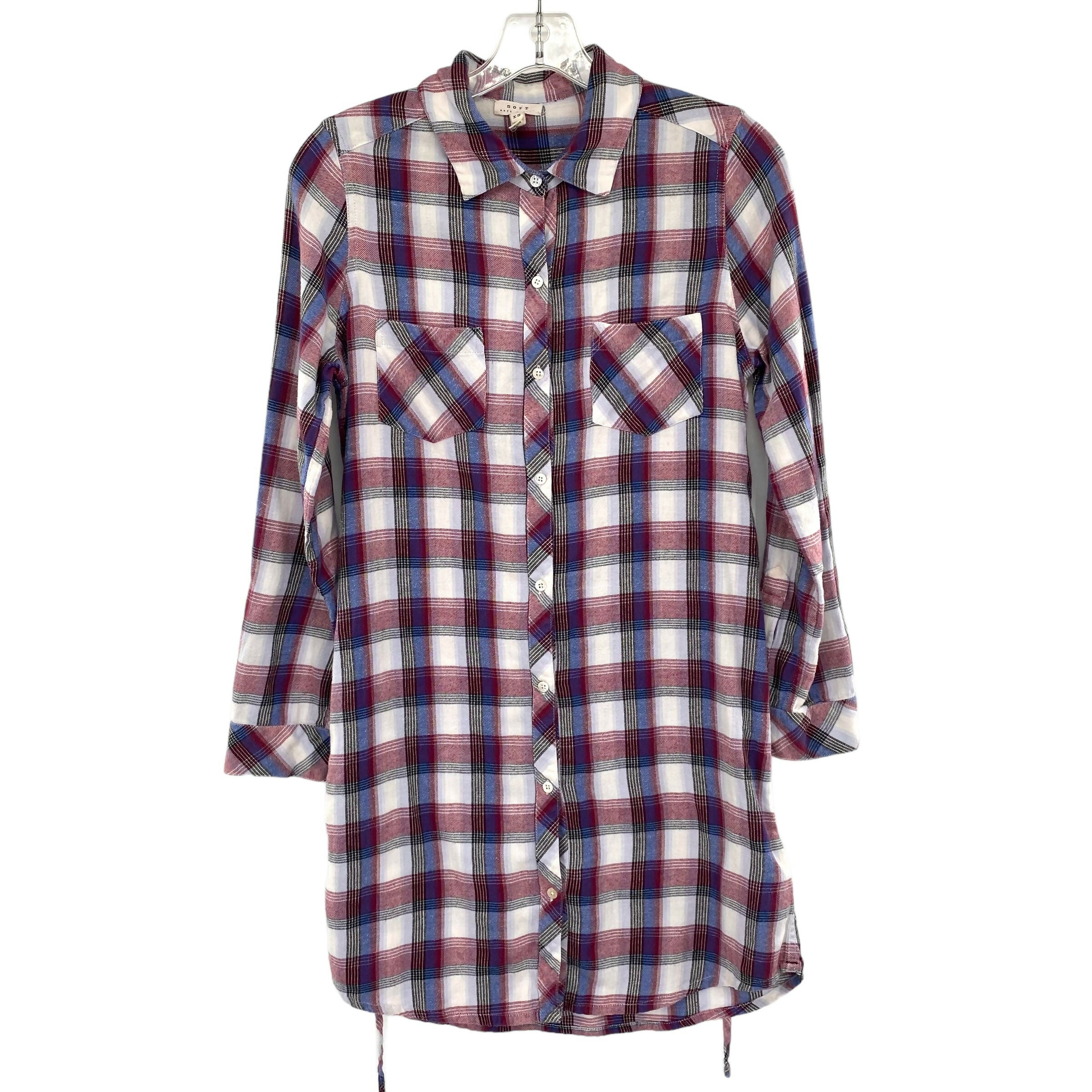 Soft Joie Plaid Carmina Shirtdress - Plaid - Multi/Red Multi - XS