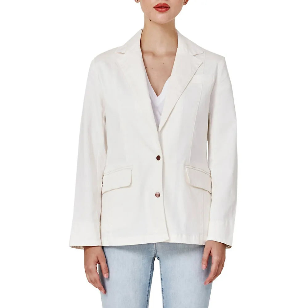 Lola Jeans Monaco Oversized Denim Blazer - /White