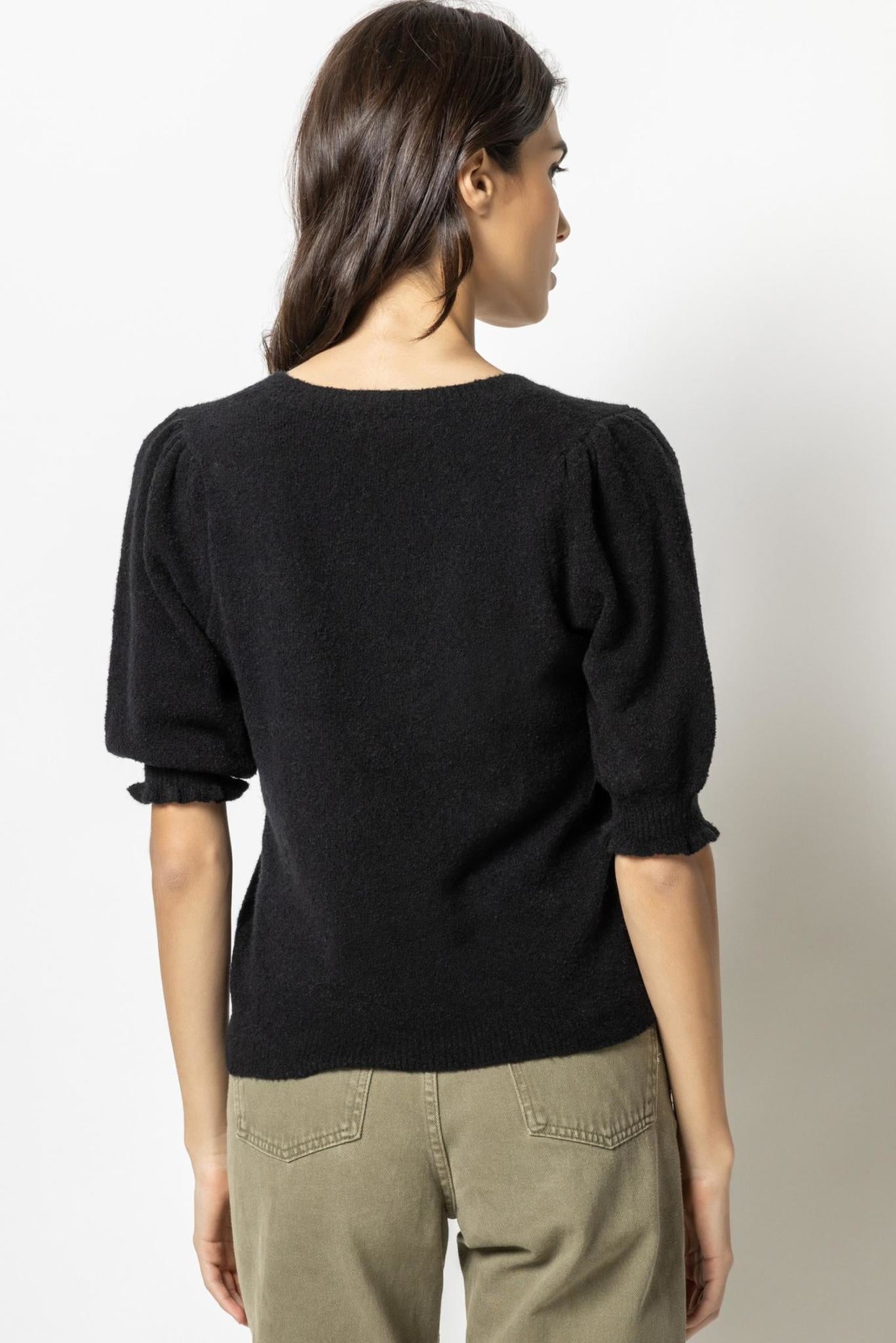 Lilla P Elbow Sleeve V-Neck size Large