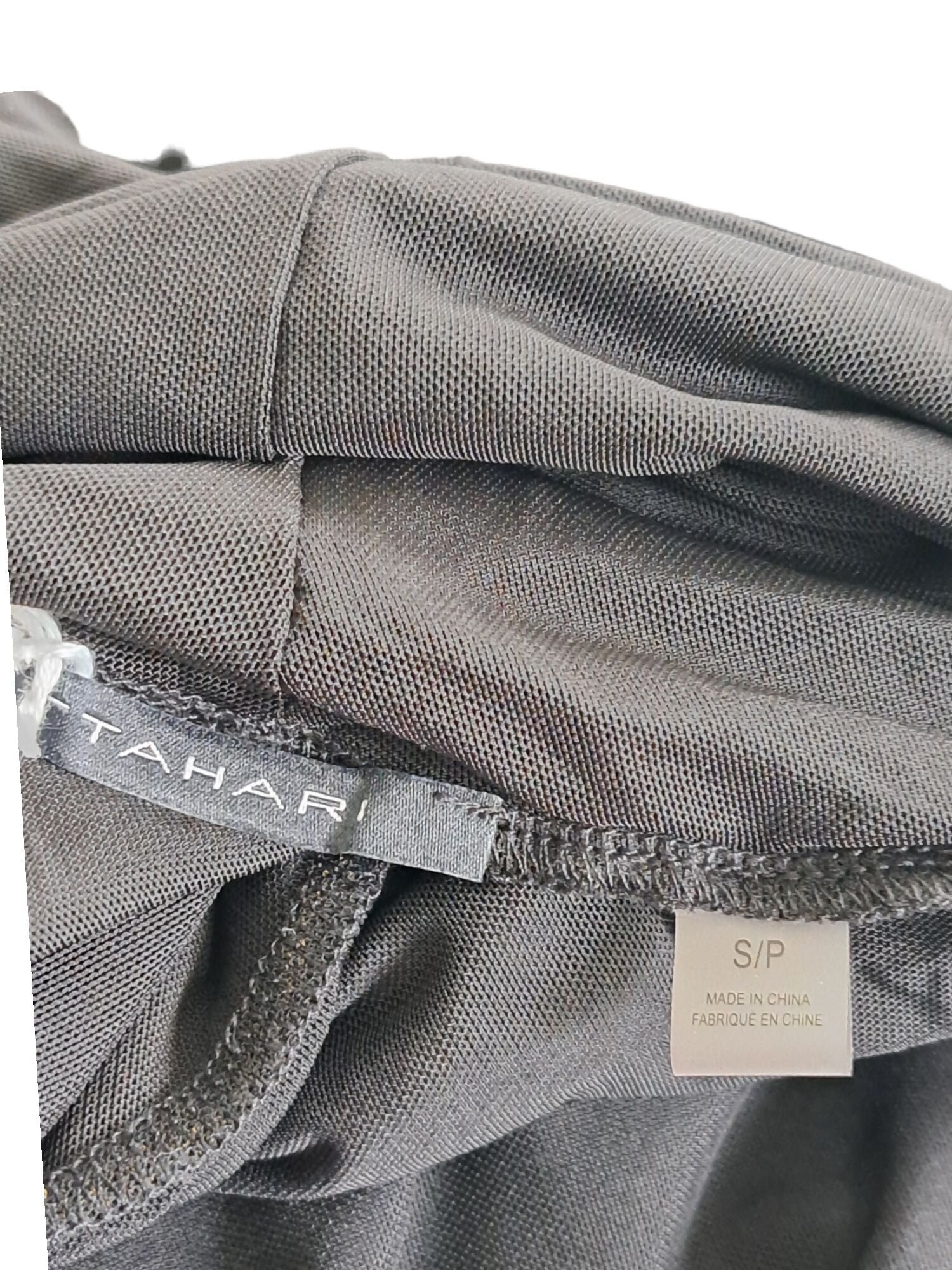 T Tahari Mesh Three Quarter Sleeve Turtleneck Blouse - Black- Medium