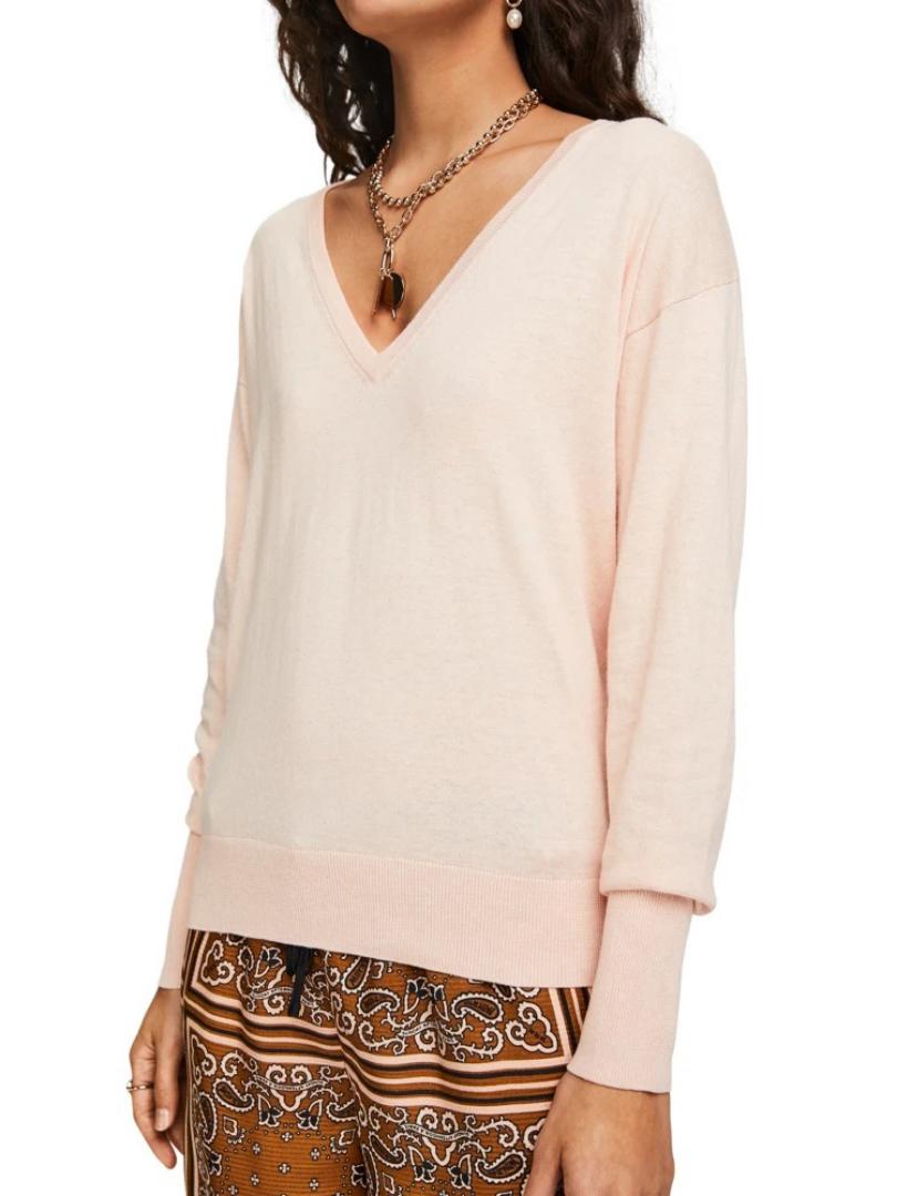 Scotch & Soda Cotton-Cashmere Loose Knit Sweater - /Pink - M