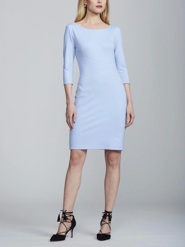 Nora Gardner Lydia 3/4 Sleeve Sheath Dress - /Blue - 14