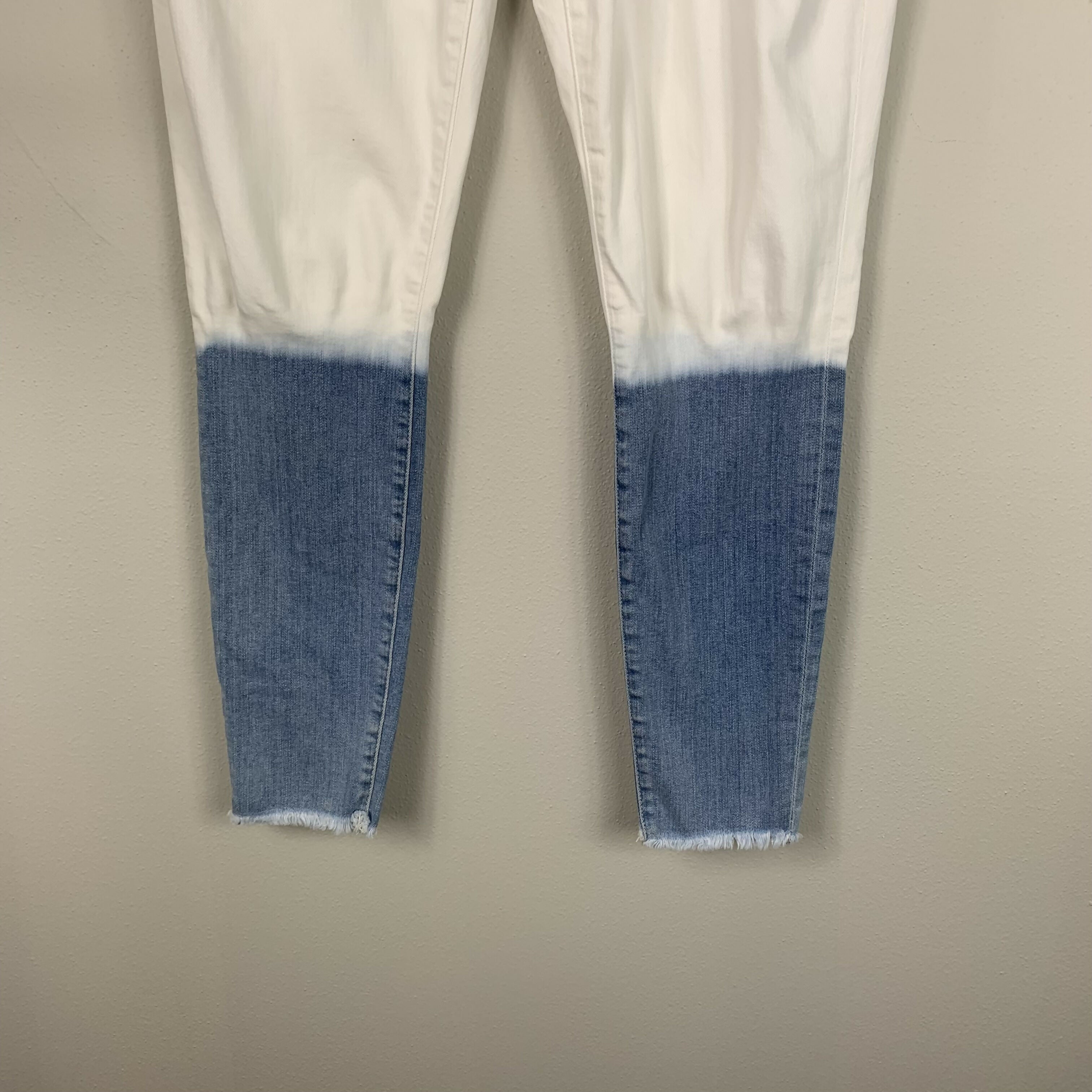 FRAME Le High Skinny Dip Dye Jeans - /White Multi - 27