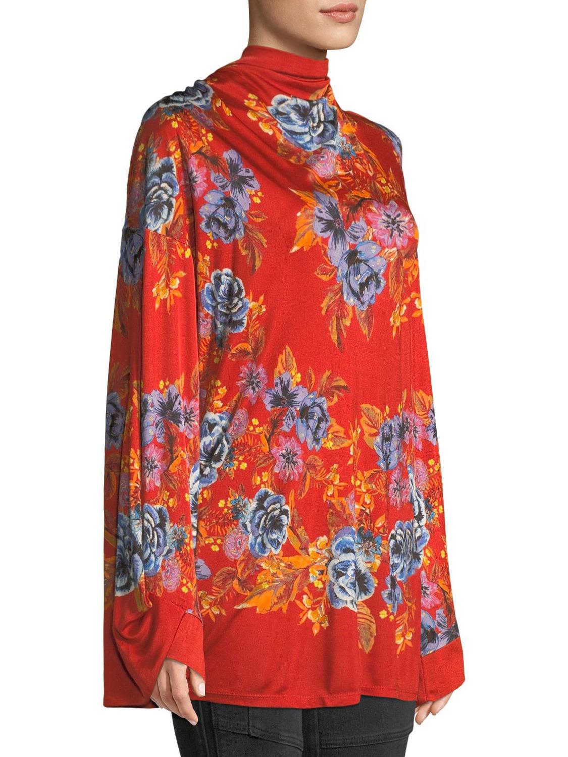 Free People Long Sleeve Tie-Back Floral Dress