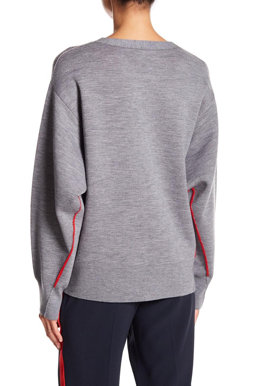 Rag & Bone Long Sleeve Side-Button Merino Wool Sweater