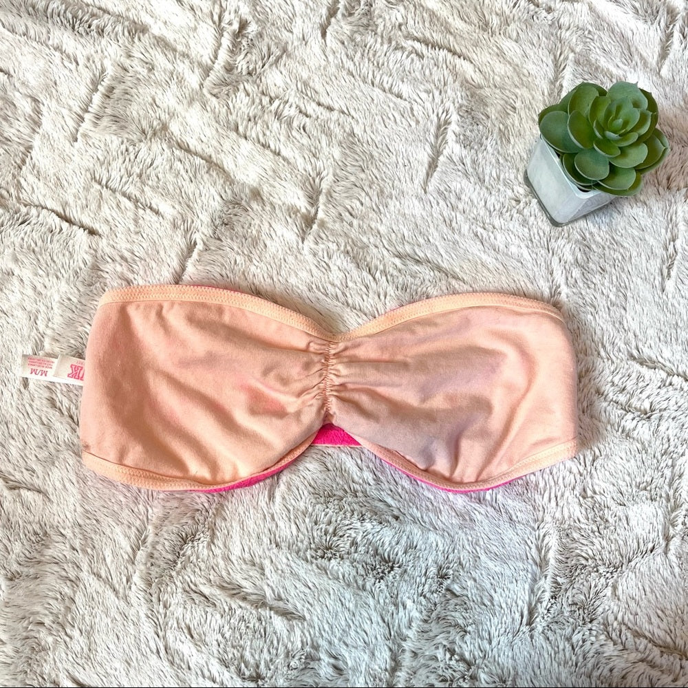 PINK Victoria’s Secret | Hot Pink Lace Bandeau Bralette Size Medium