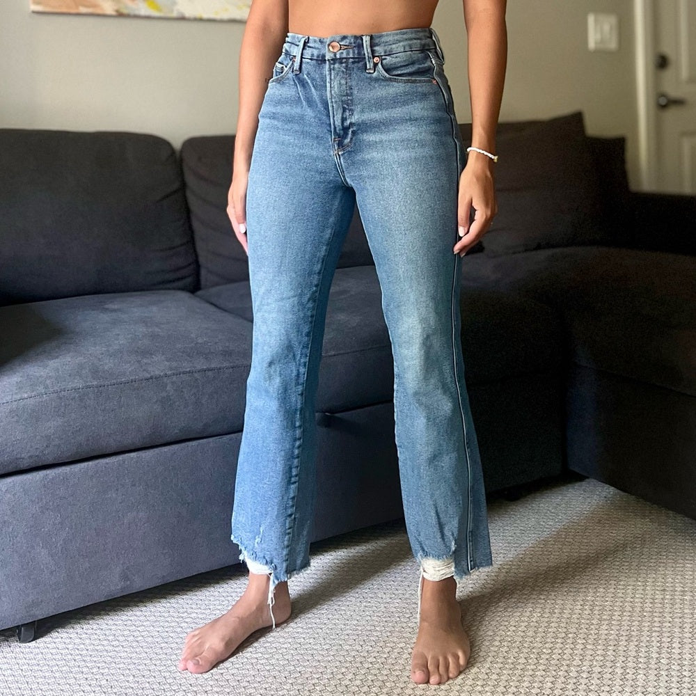 Good American Good Curve Straight Jeans - Light Blue Wash - Size 2 W26