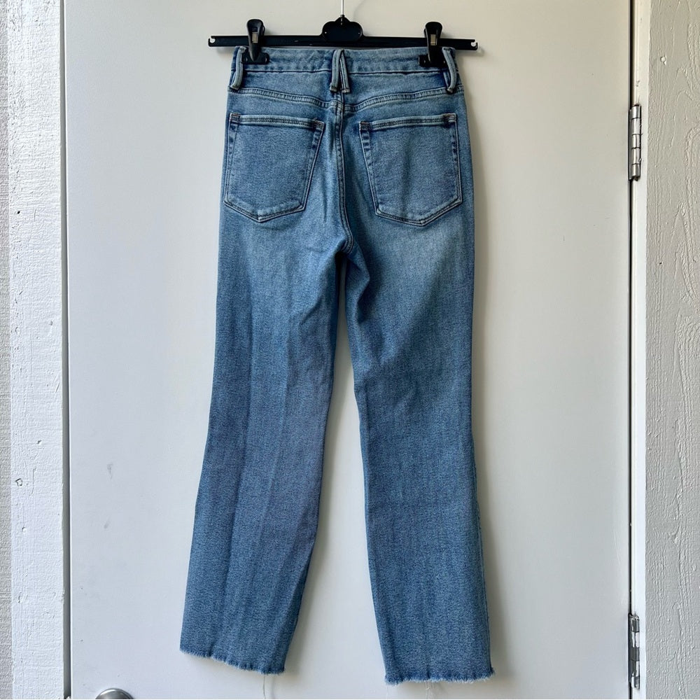 Good American Good Curve Straight Jeans - Light Blue Wash - Size 2 W26