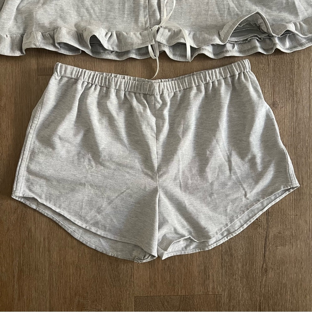 Reworked Ralph Lauren Two-Piece Set - Top and Shorts - Gray - Size S