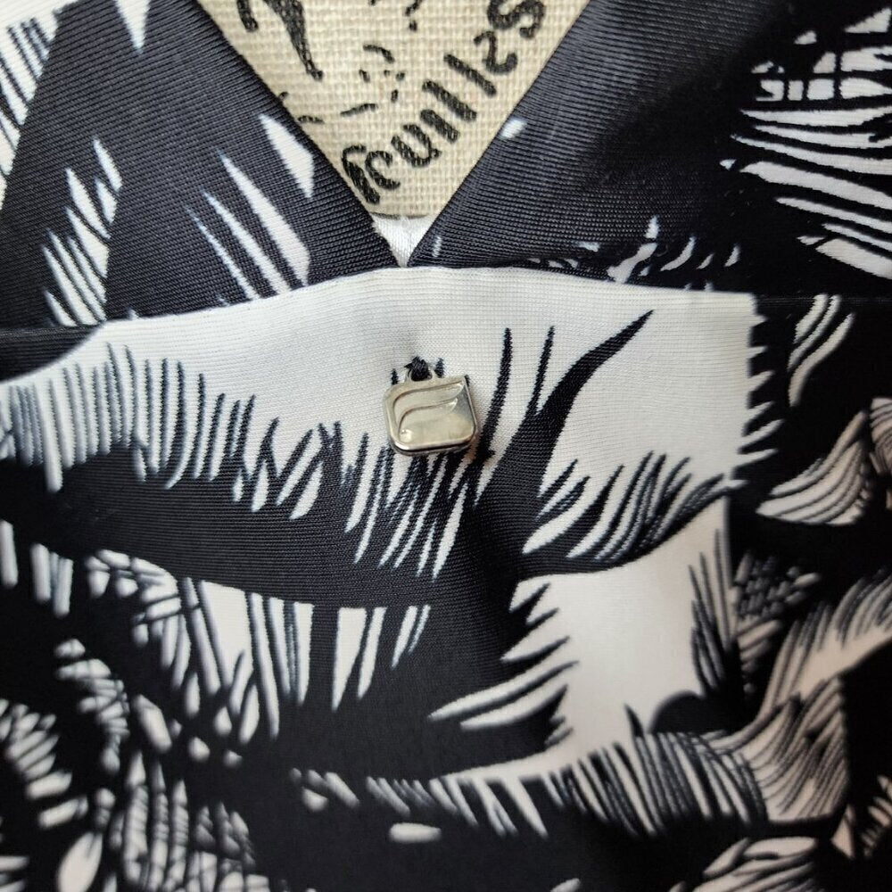 Fabletics Black Tropical Print Swimsuit Size M