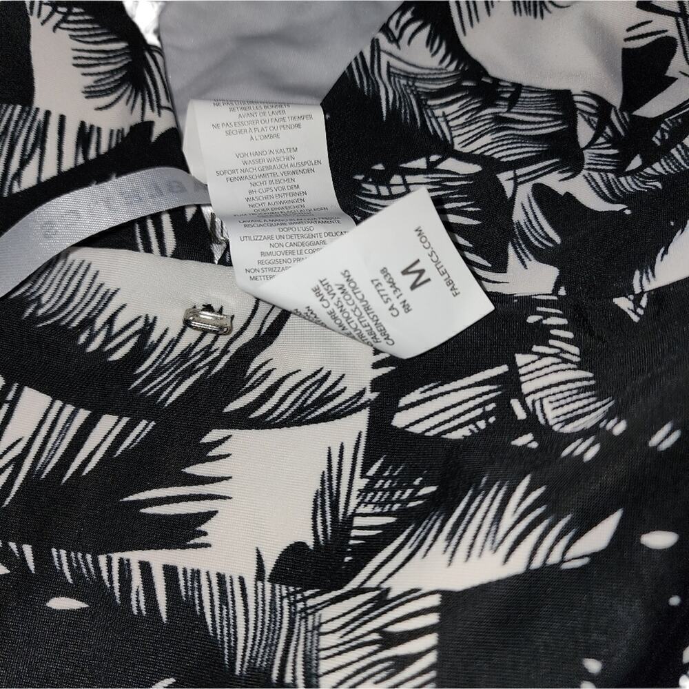 Fabletics Black Tropical Print Swimsuit Size M