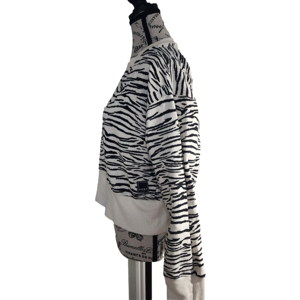 DKNY Sport Tiger Print Cropped Sweater Size M