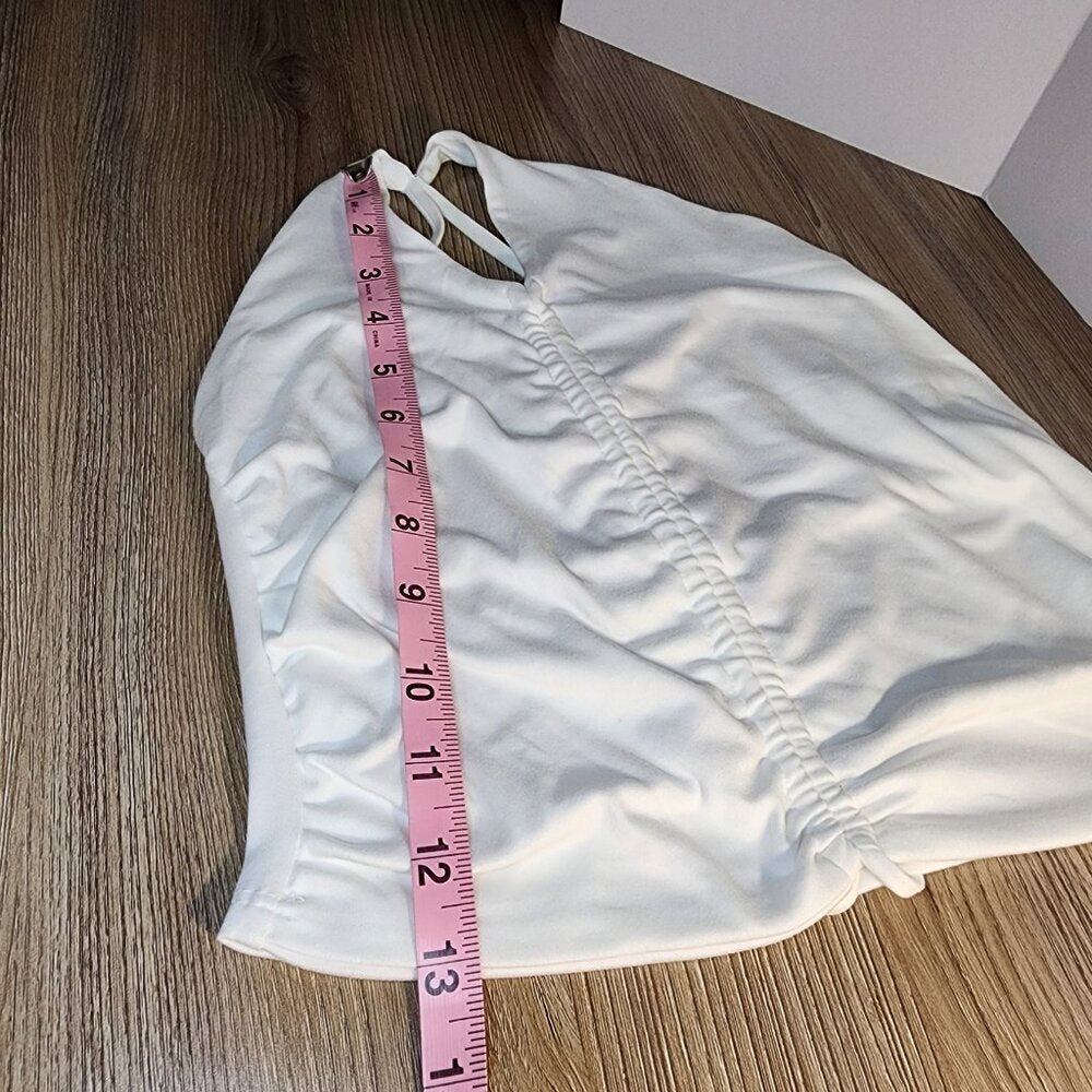 Le Lis Off-White Ruched Short Cropped Top Size M